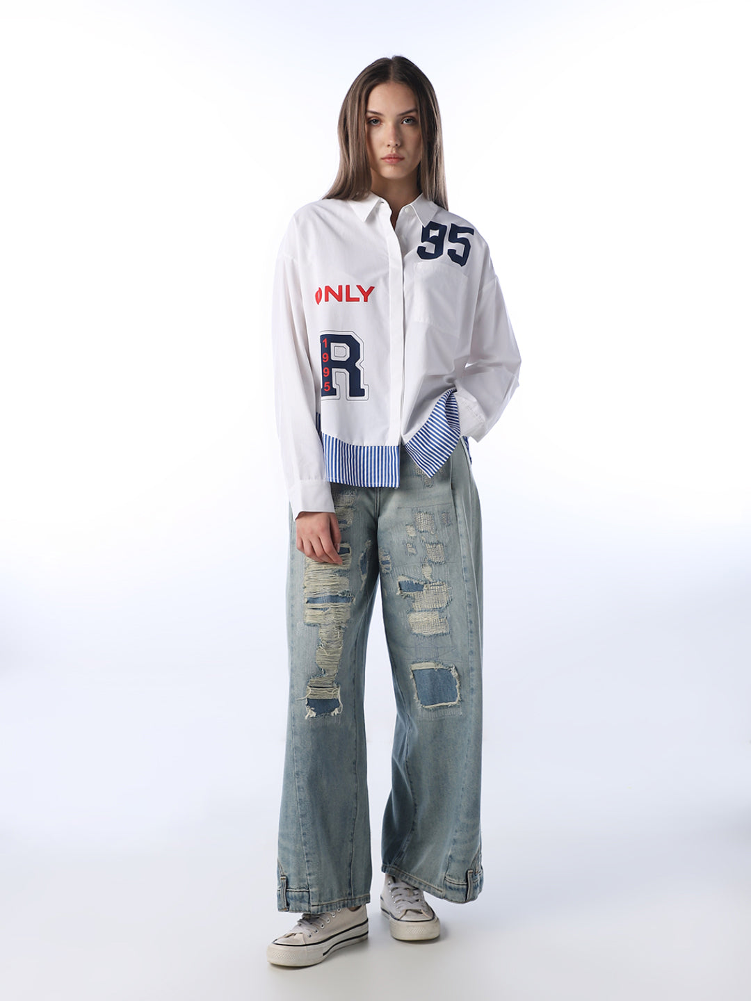 Varsity Printed Oversized Shirt