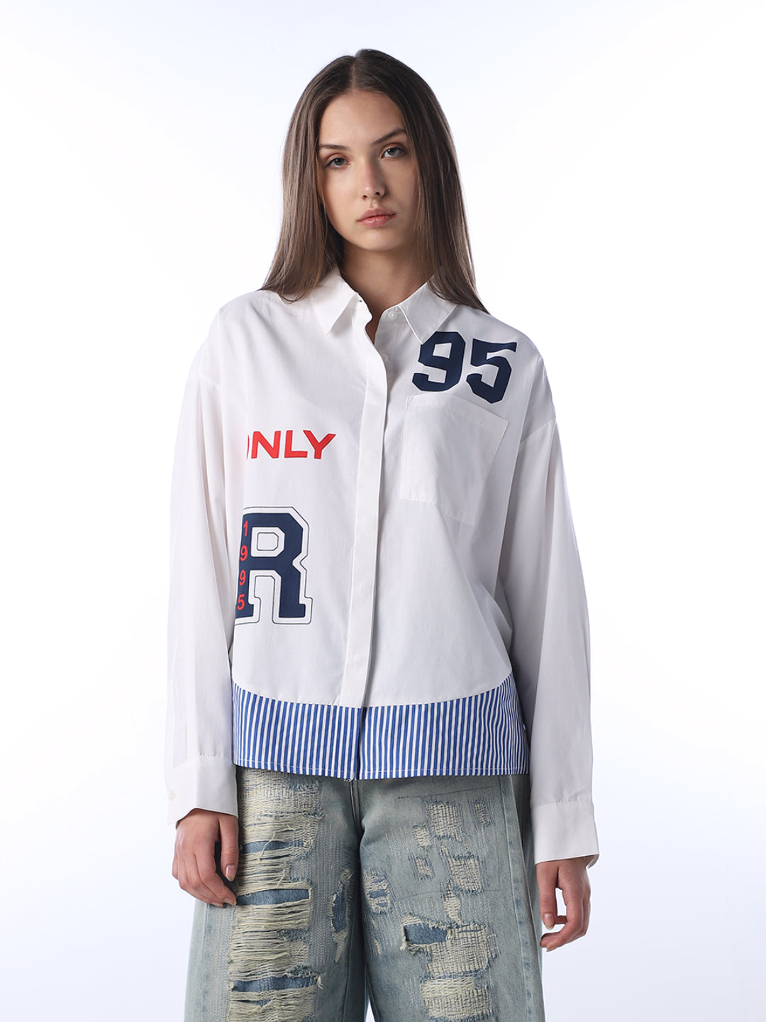 Varsity Printed Oversized Shirt