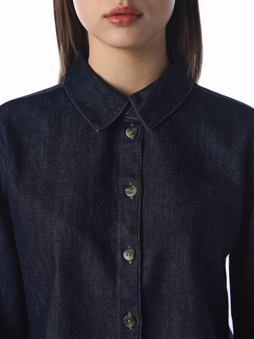 Cropped Denim Shirt