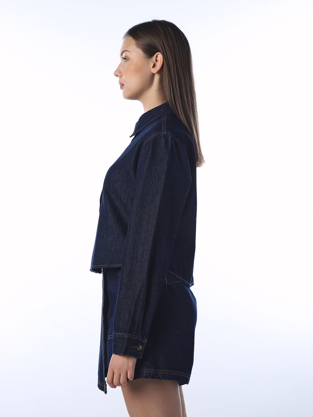 Cropped Denim Shirt