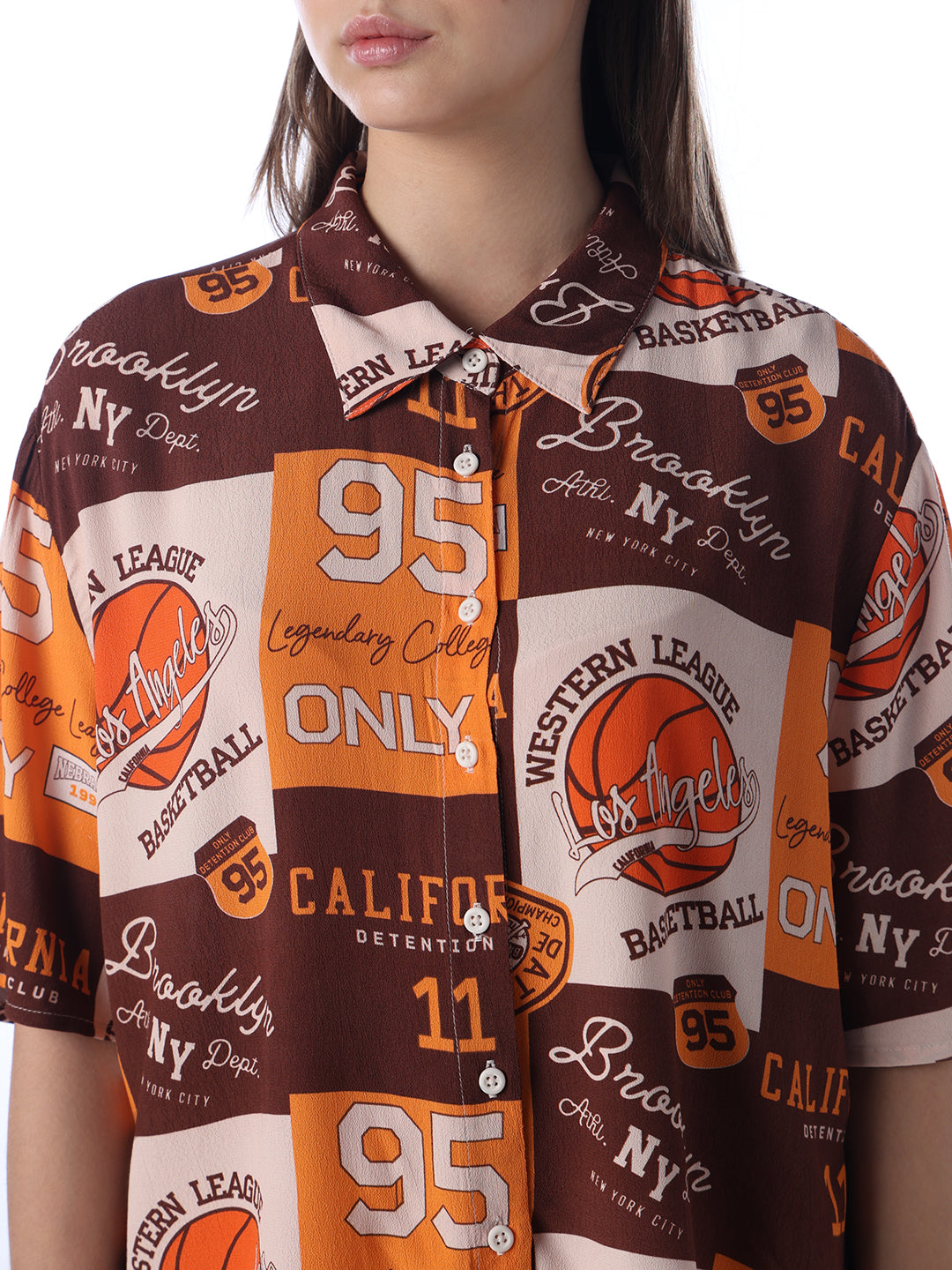 Printed Viscose Cropped Shirt