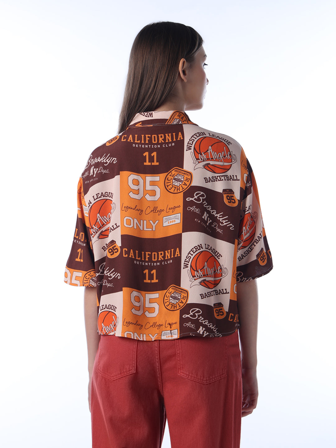 Printed Viscose Cropped Shirt
