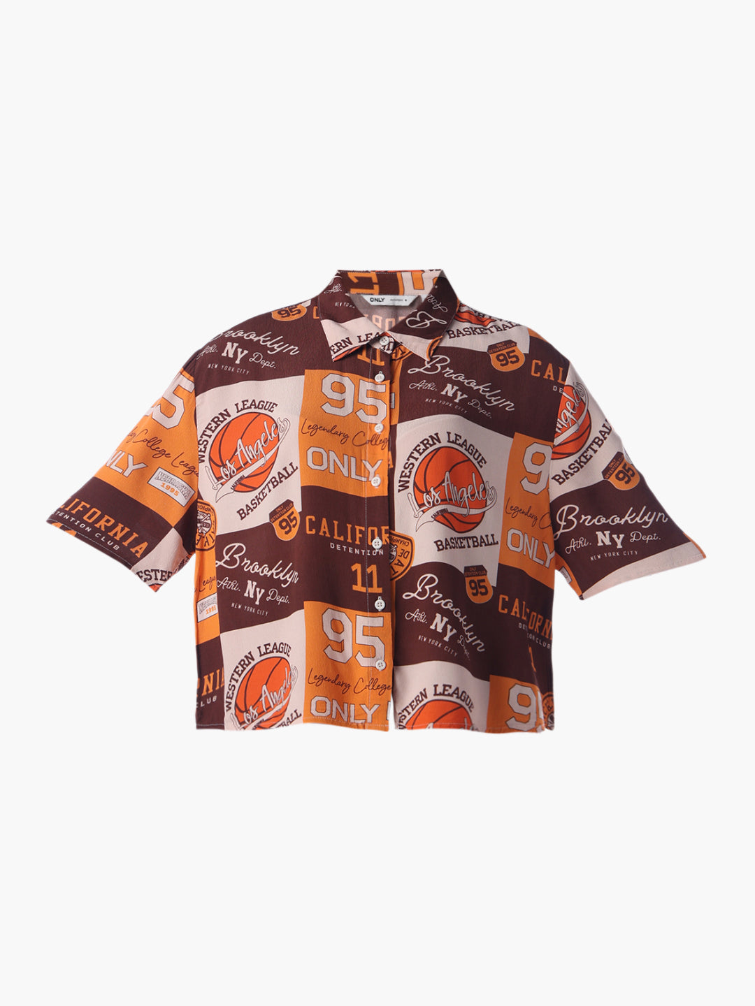 Printed Viscose Cropped Shirt