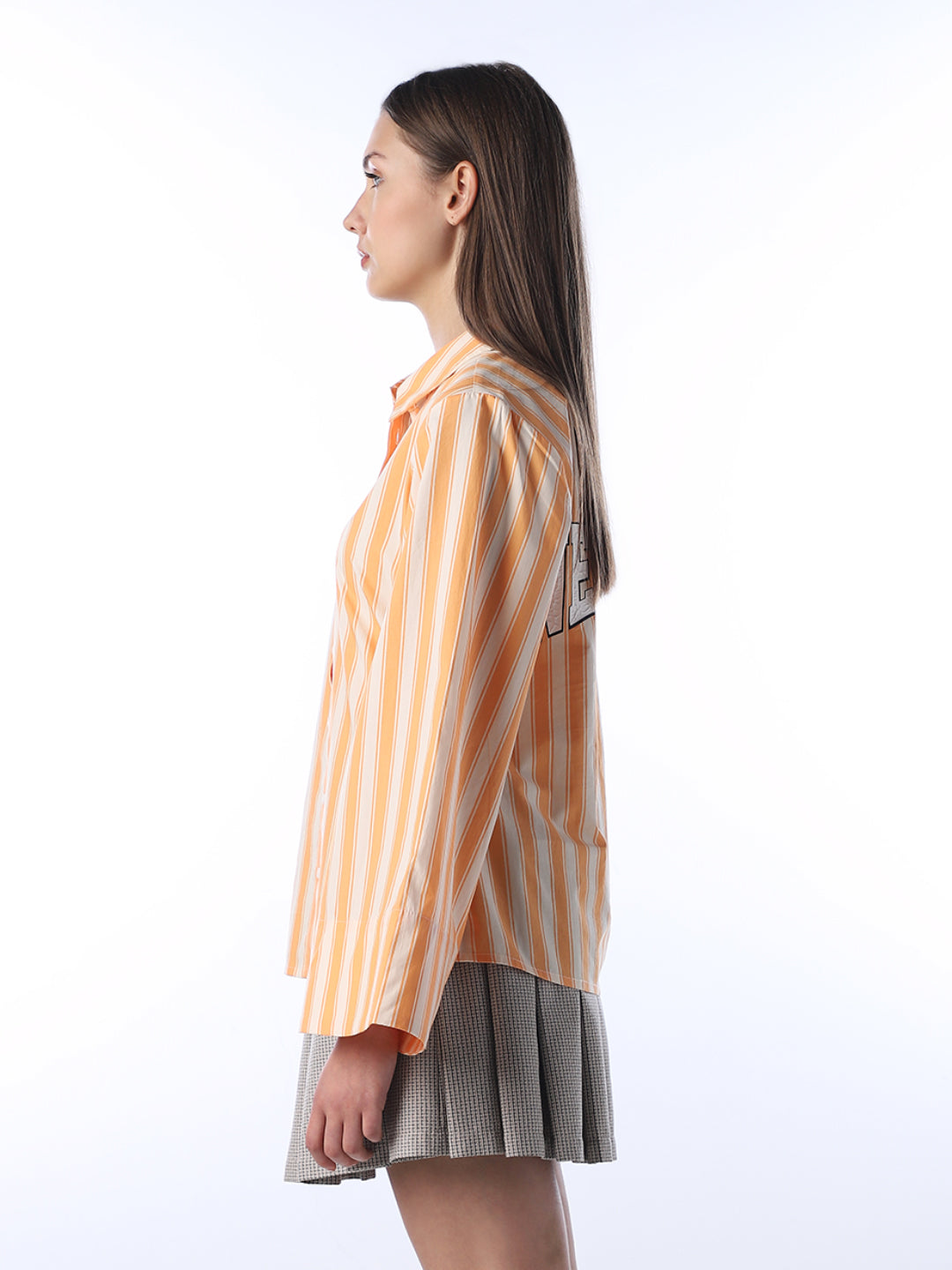 Striped Batwing Cotton Shirt