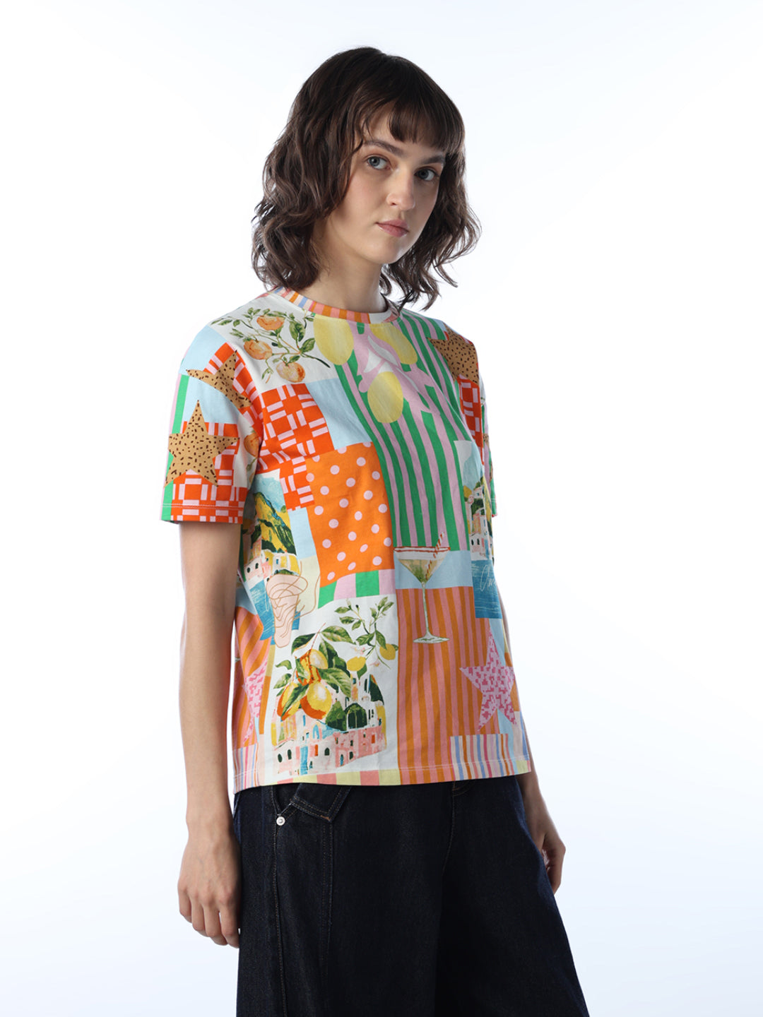 Regular Fit Cotton T-shirt - Multi-Colour