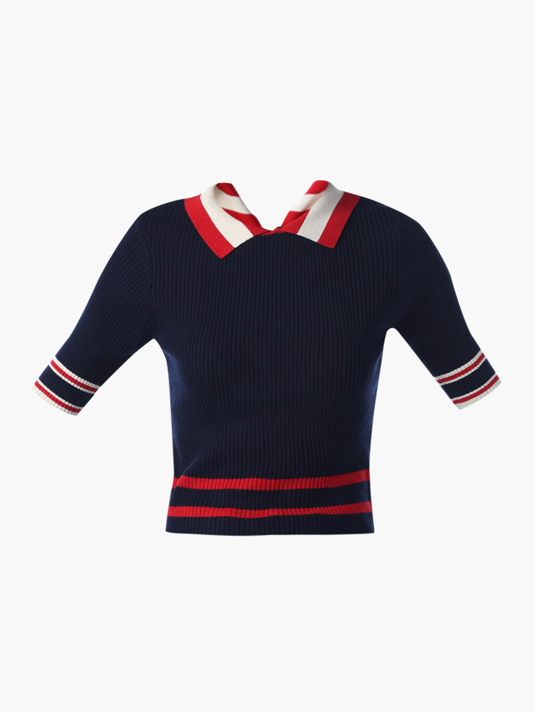 Fitted Collared Knit T-shirt