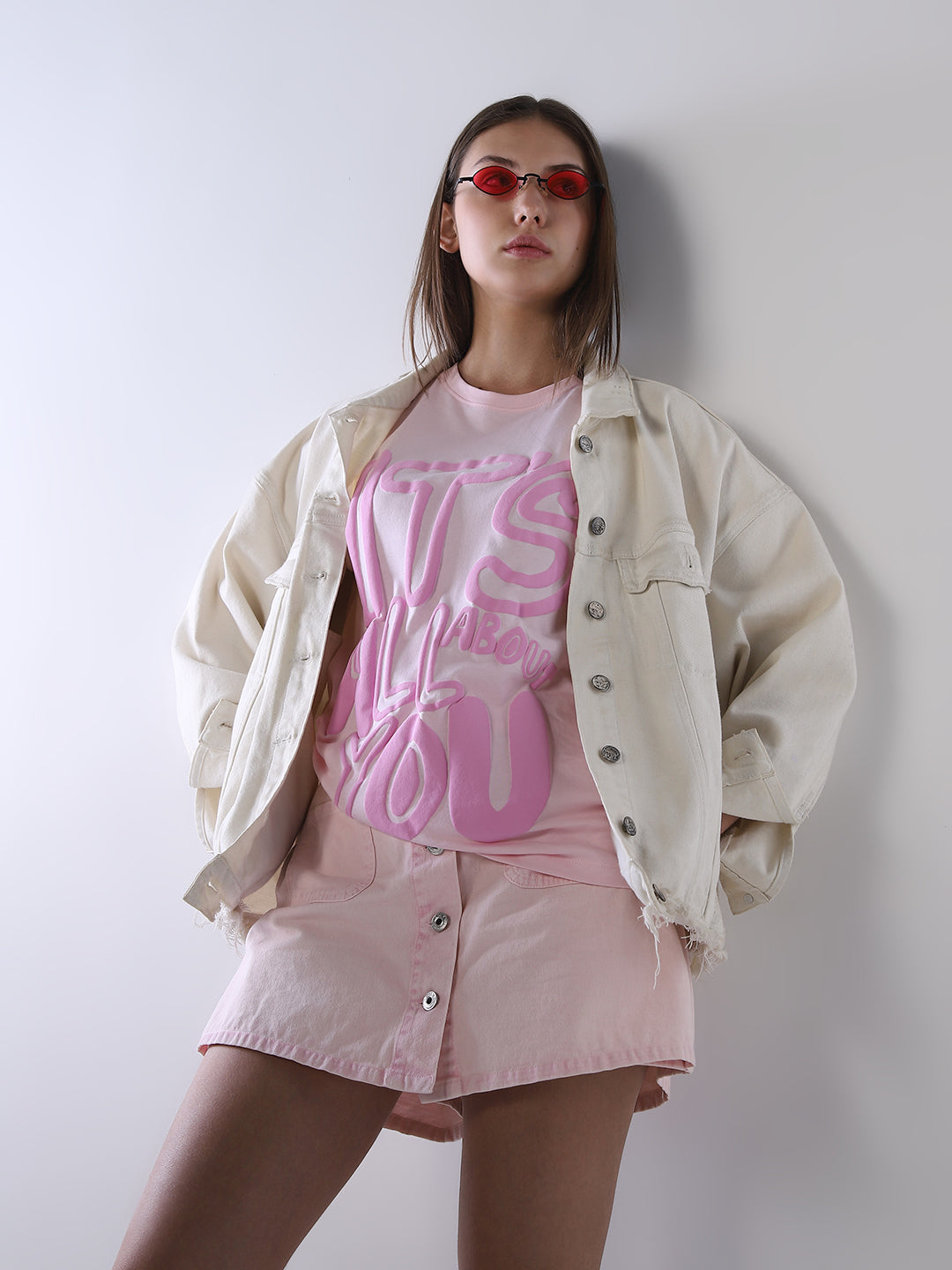 Oversized Typographic Print T-shirt