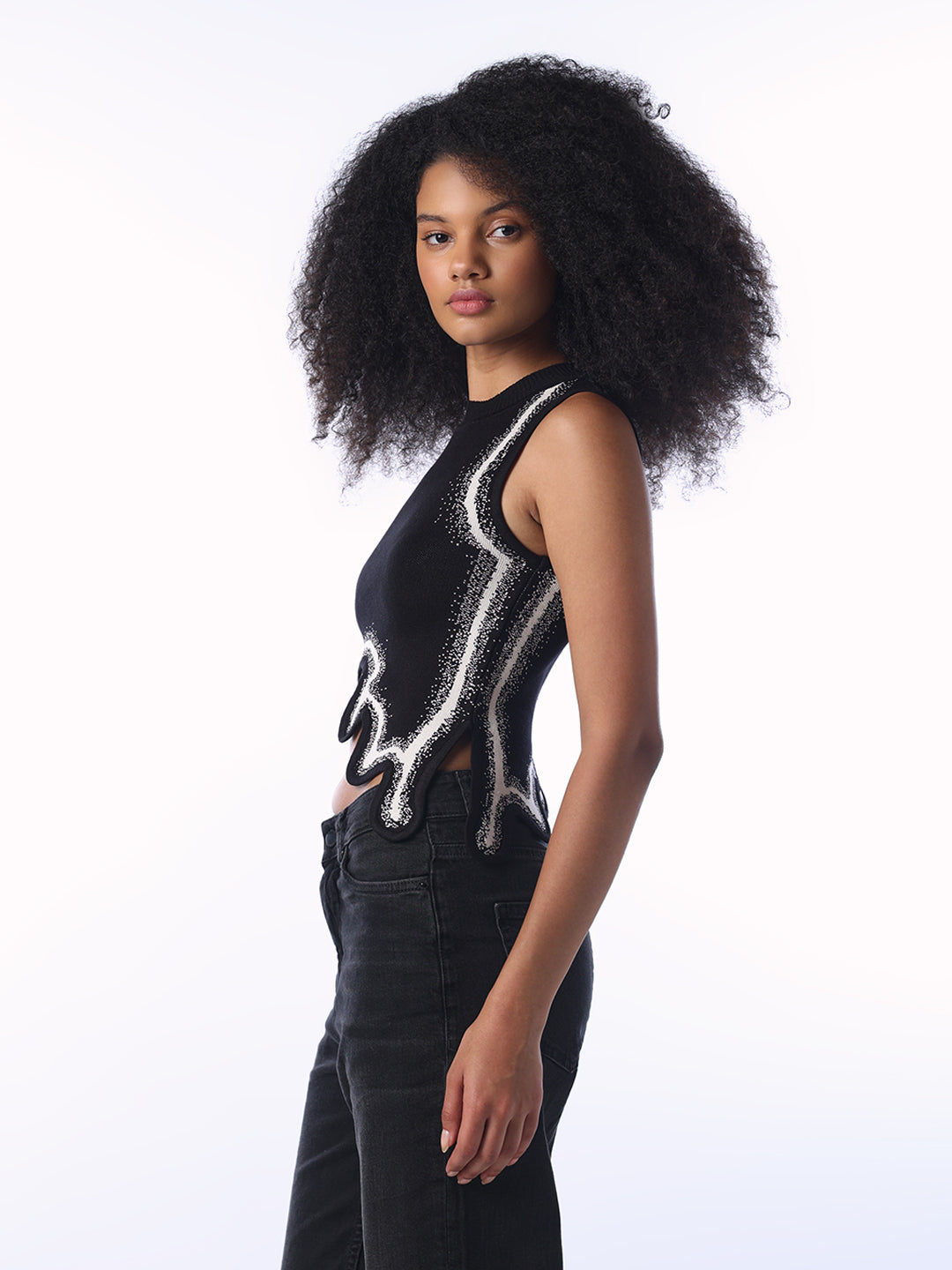 Asymmetric Fitted Knit Top