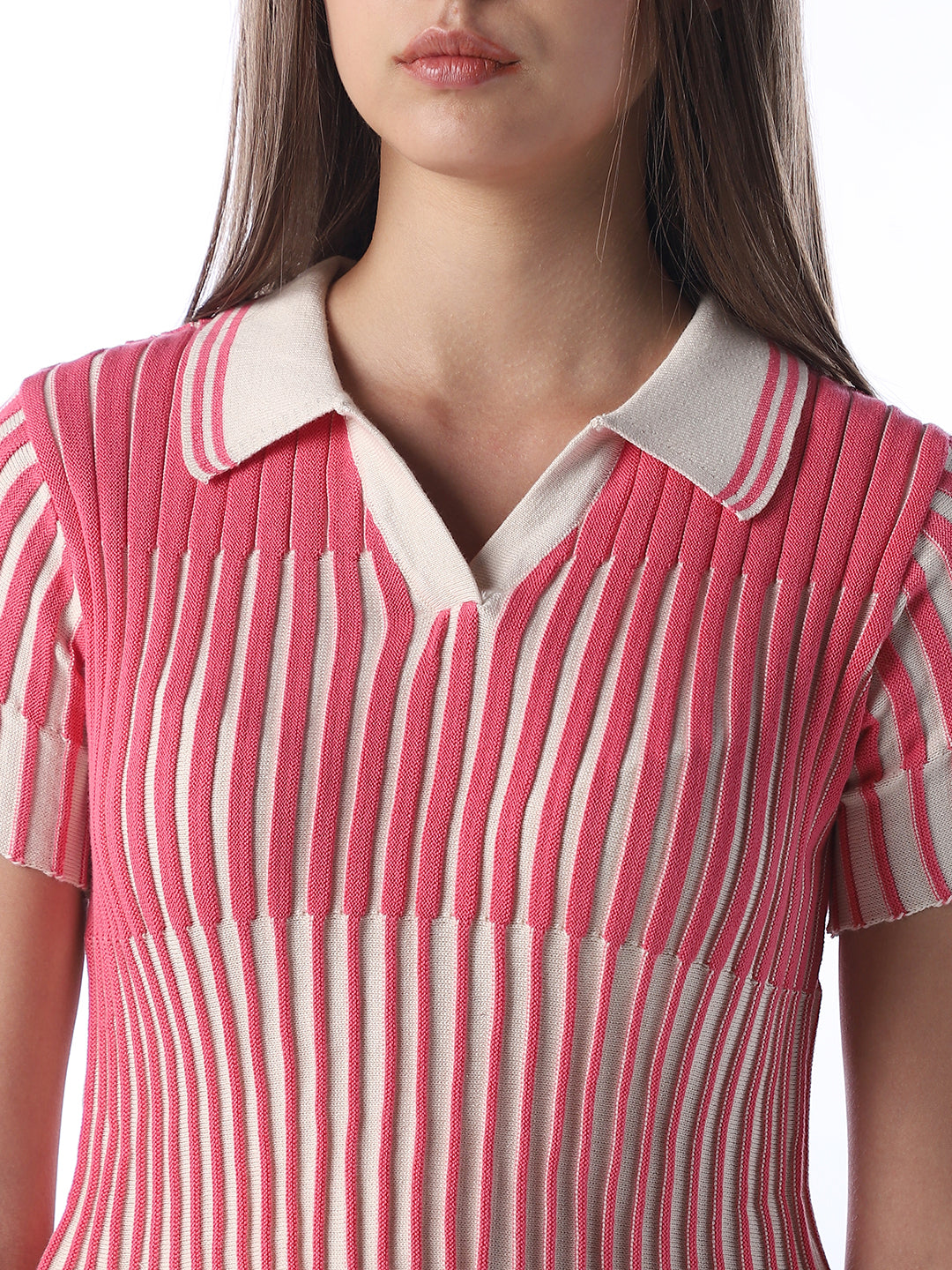 Ribbed Cropped Polo