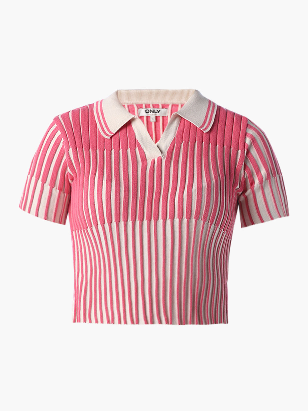 Ribbed Cropped Polo