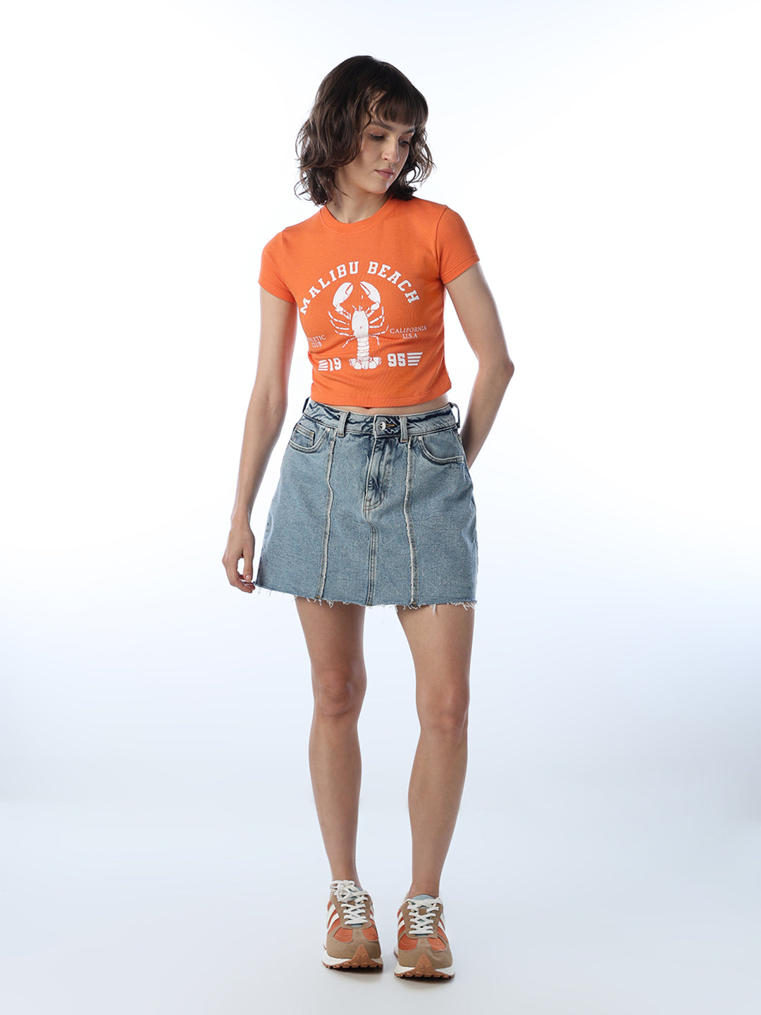 Ribbed Cropped T-shirt