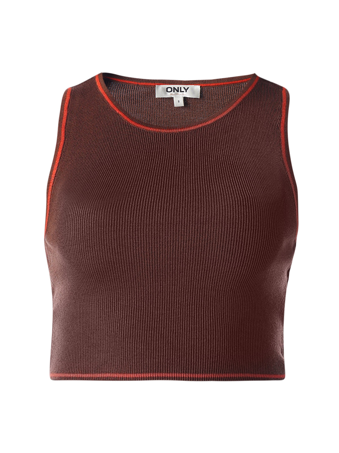 Ribbed Contrast Trim Top