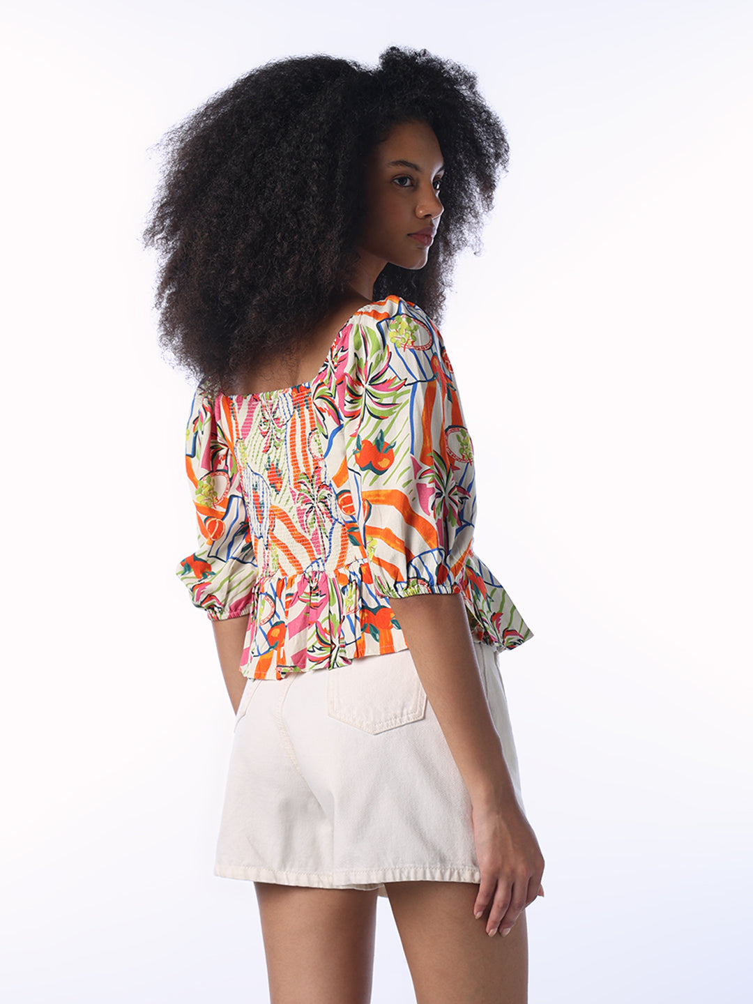 Square Neck Printed Top
