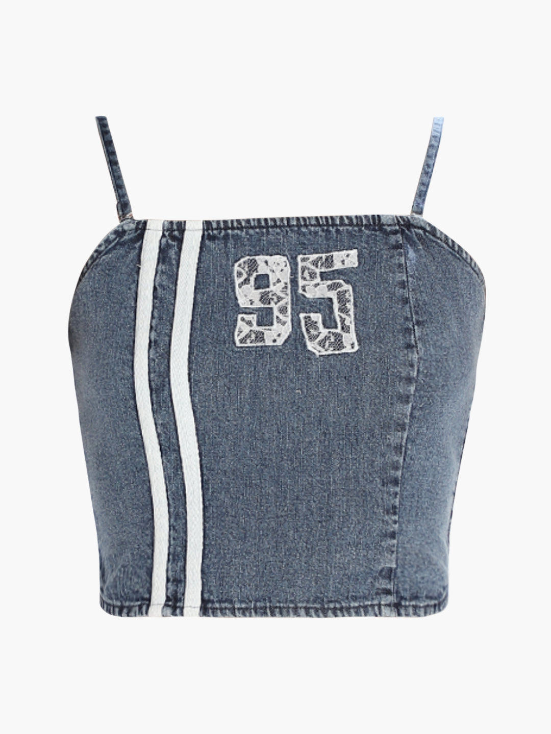 Cropped Strappy Denim Top