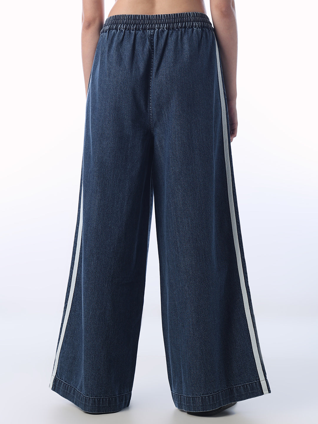 Dark Blue Wide Leg Palazzo Pants