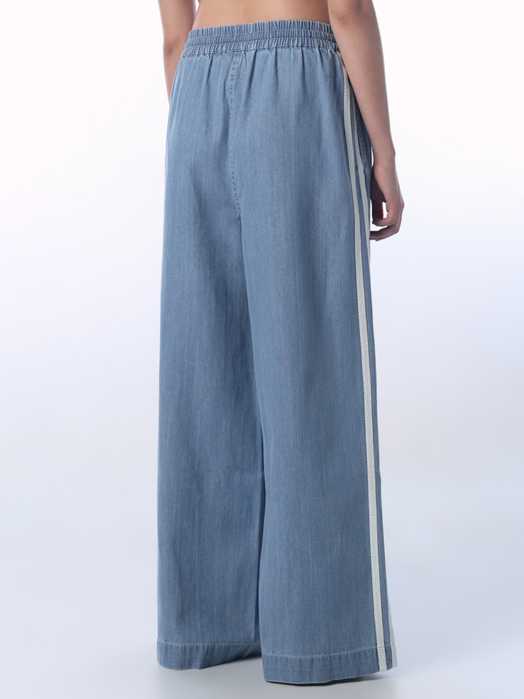 Drawstring Waist Loose Fit Denim Pants