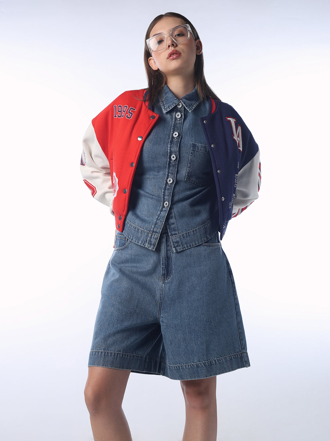 High Waist Relaxed Fit Jorts