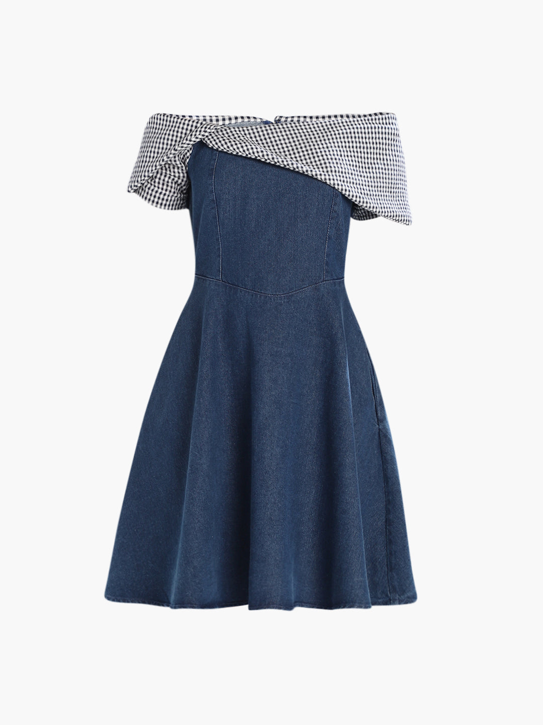 Off-Shoulder Denim Dress