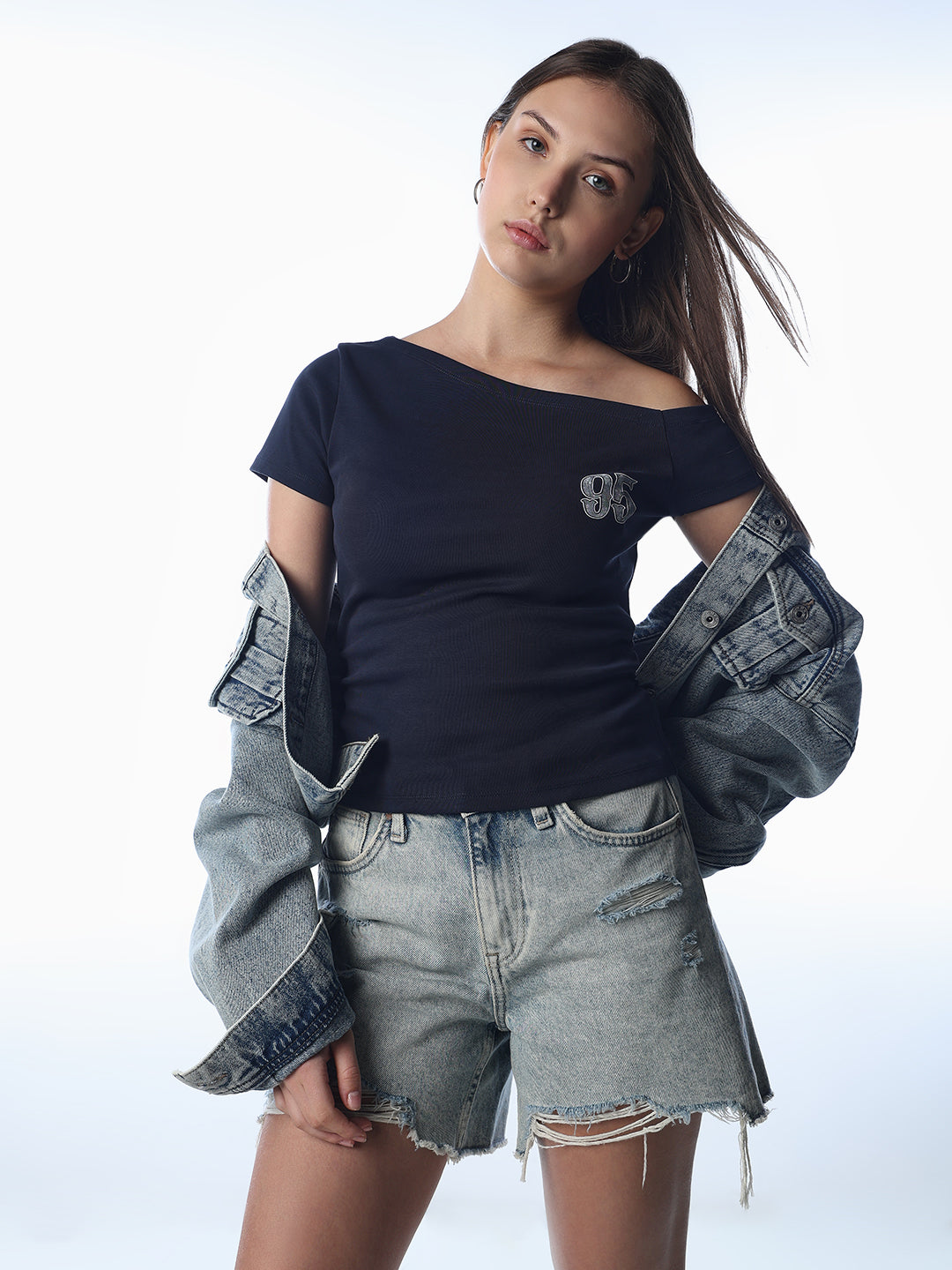 Off-Shoulder Printed T-Shirt