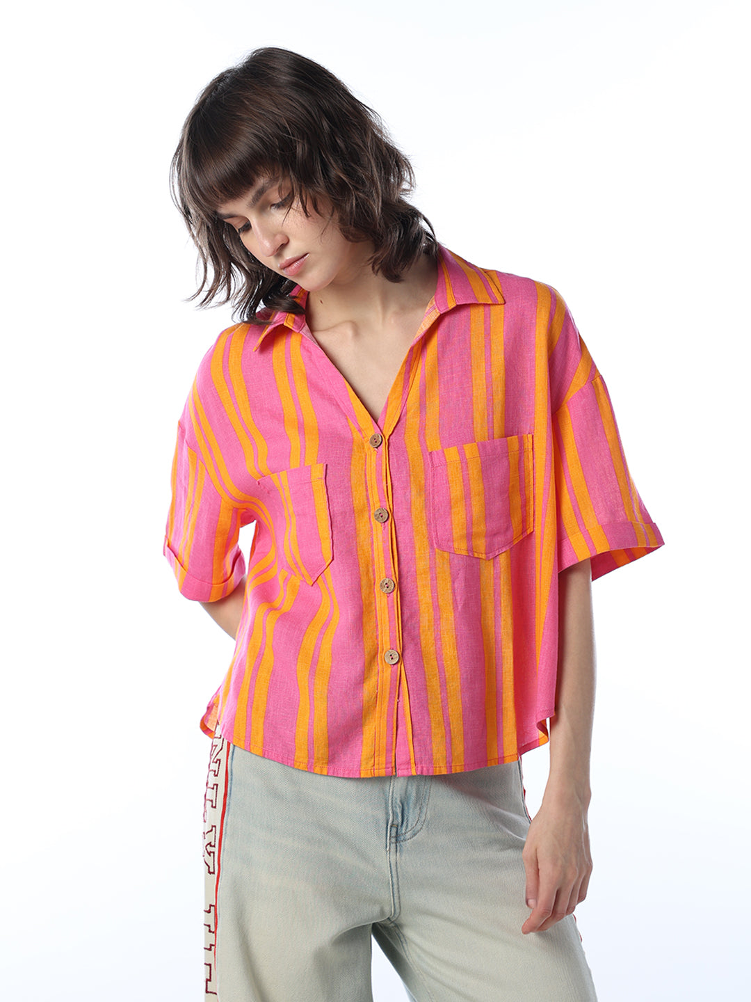 Striped Colourblocked Shirt