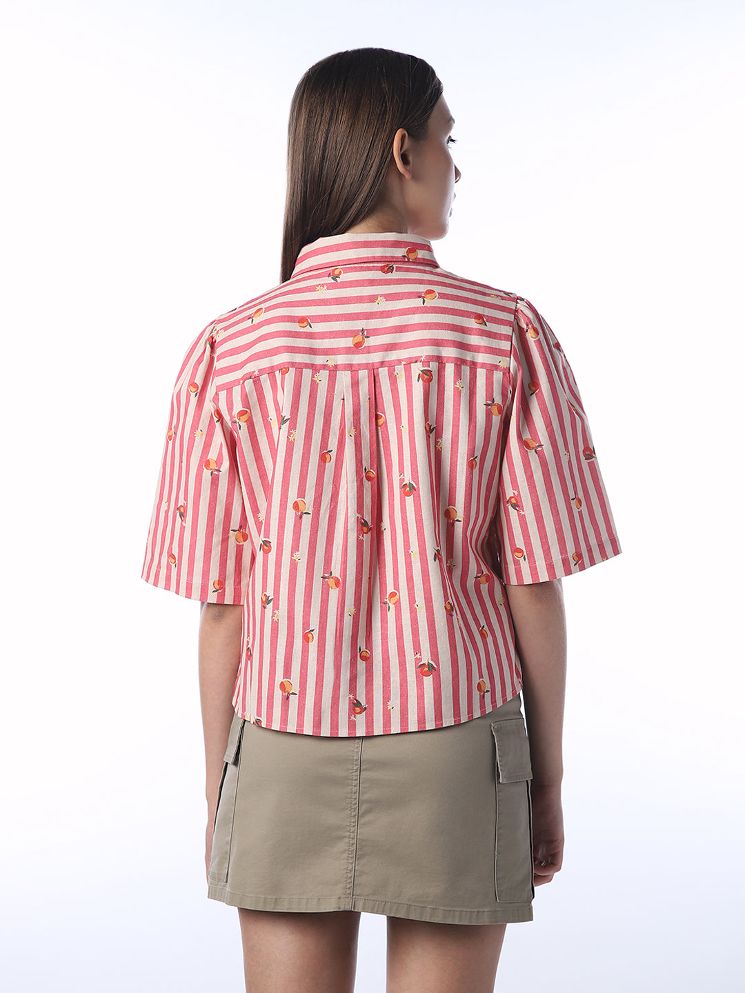Puffed Sleeve Printed Shirt