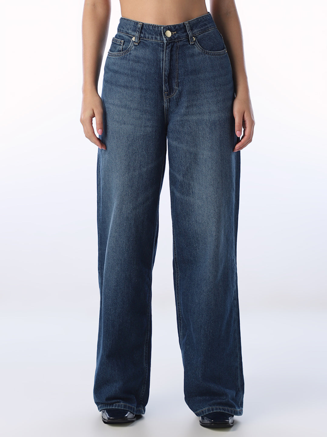 Blue Wide Leg Jeans