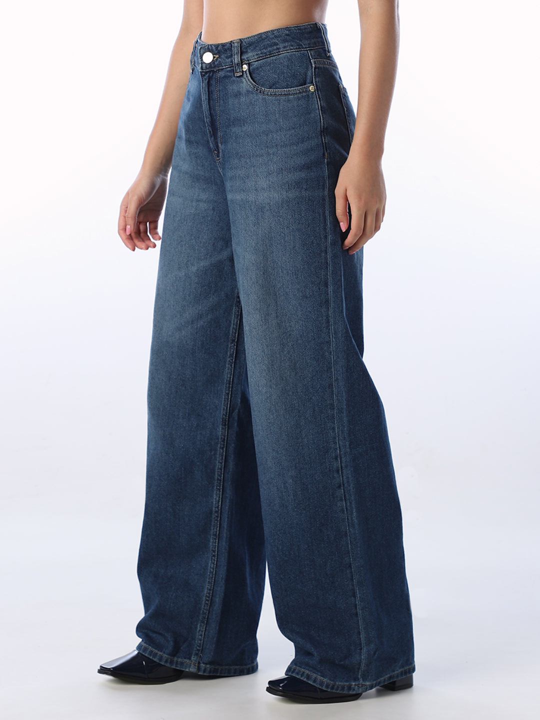Blue Wide Leg Jeans