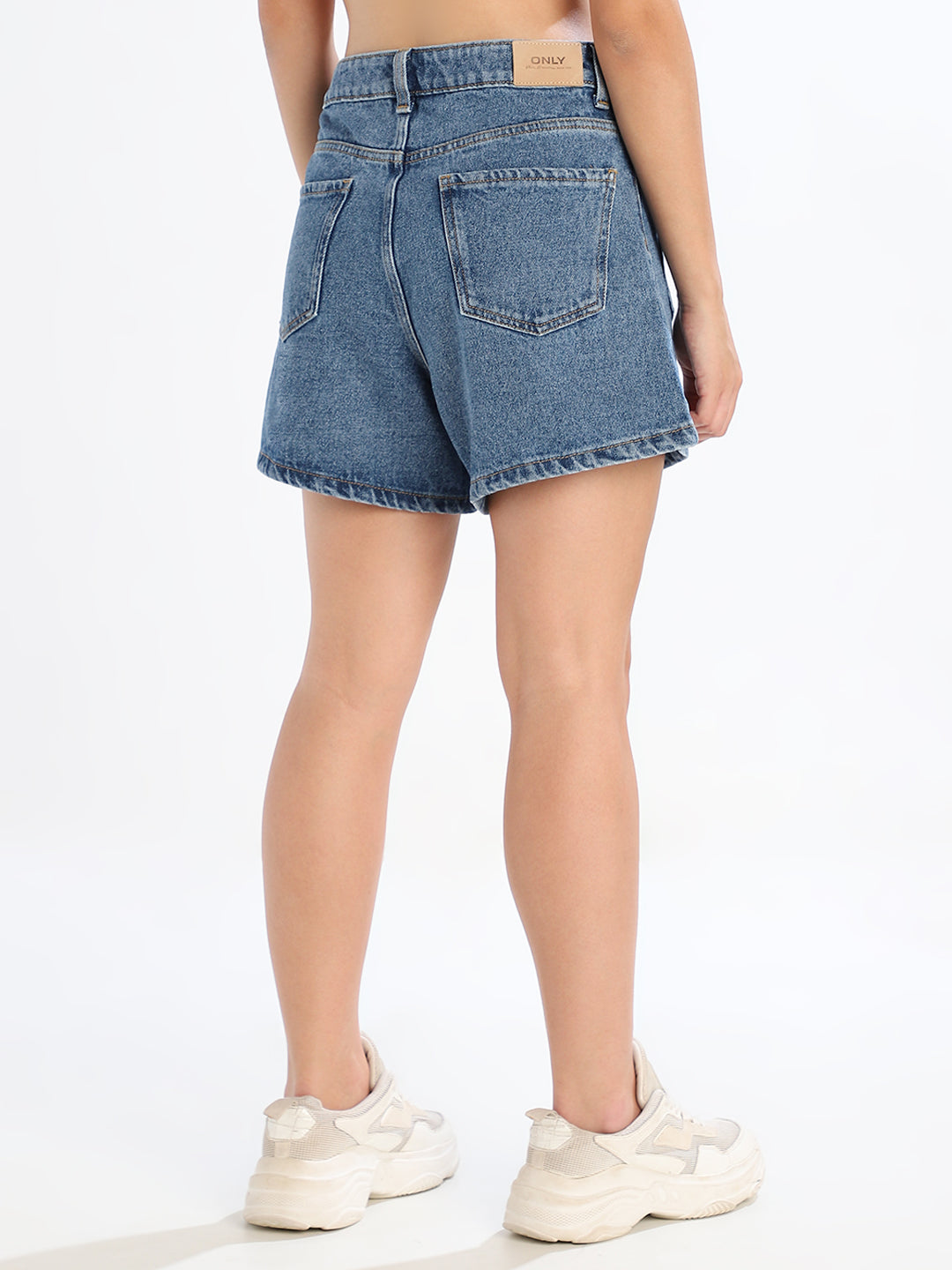 Blue Cotton Denim Shorts