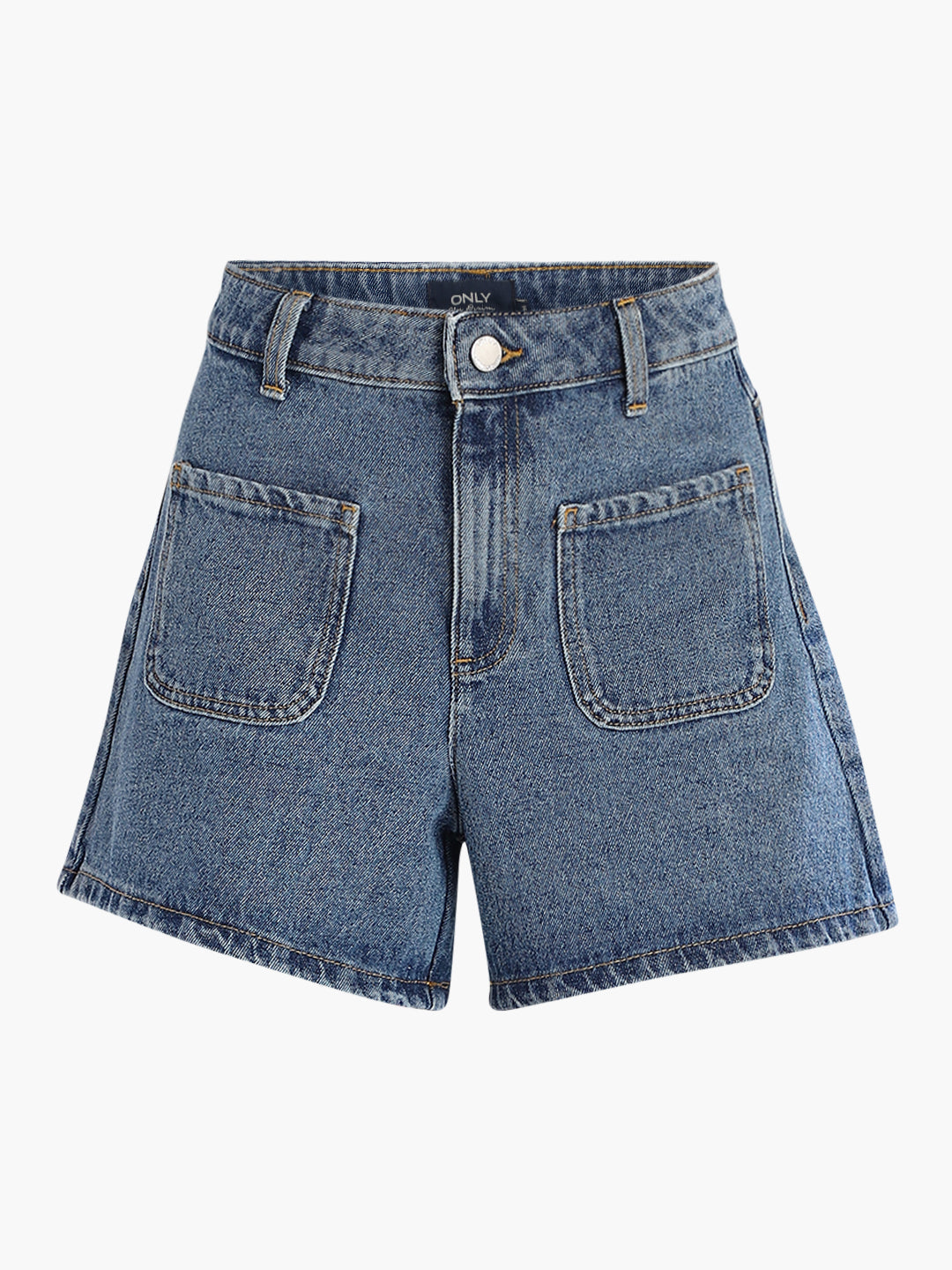 Blue Cotton Denim Shorts