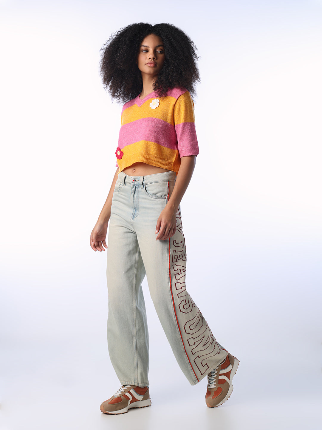 Colourblocked Knitted Top