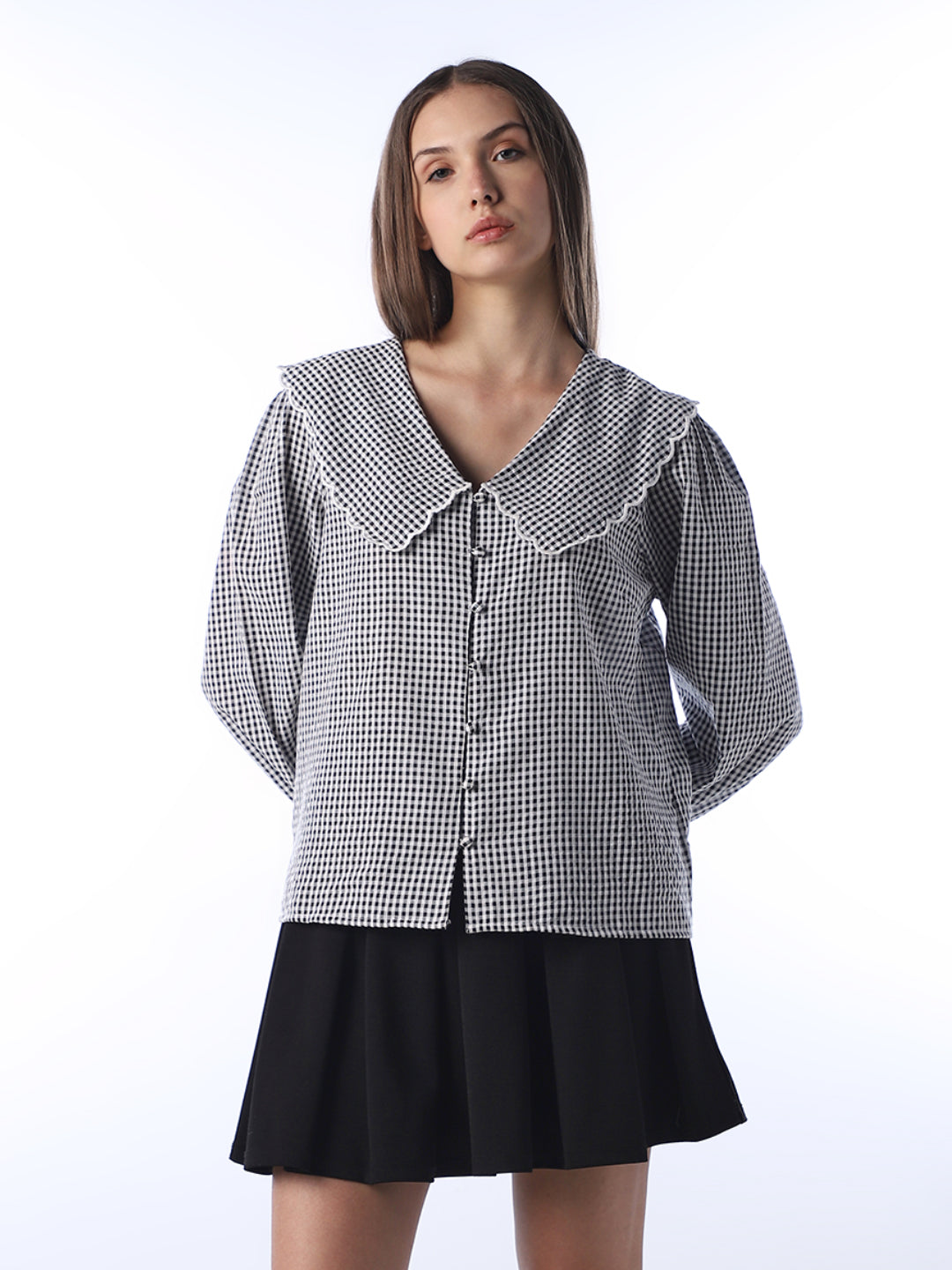 Gingham Printed Top
