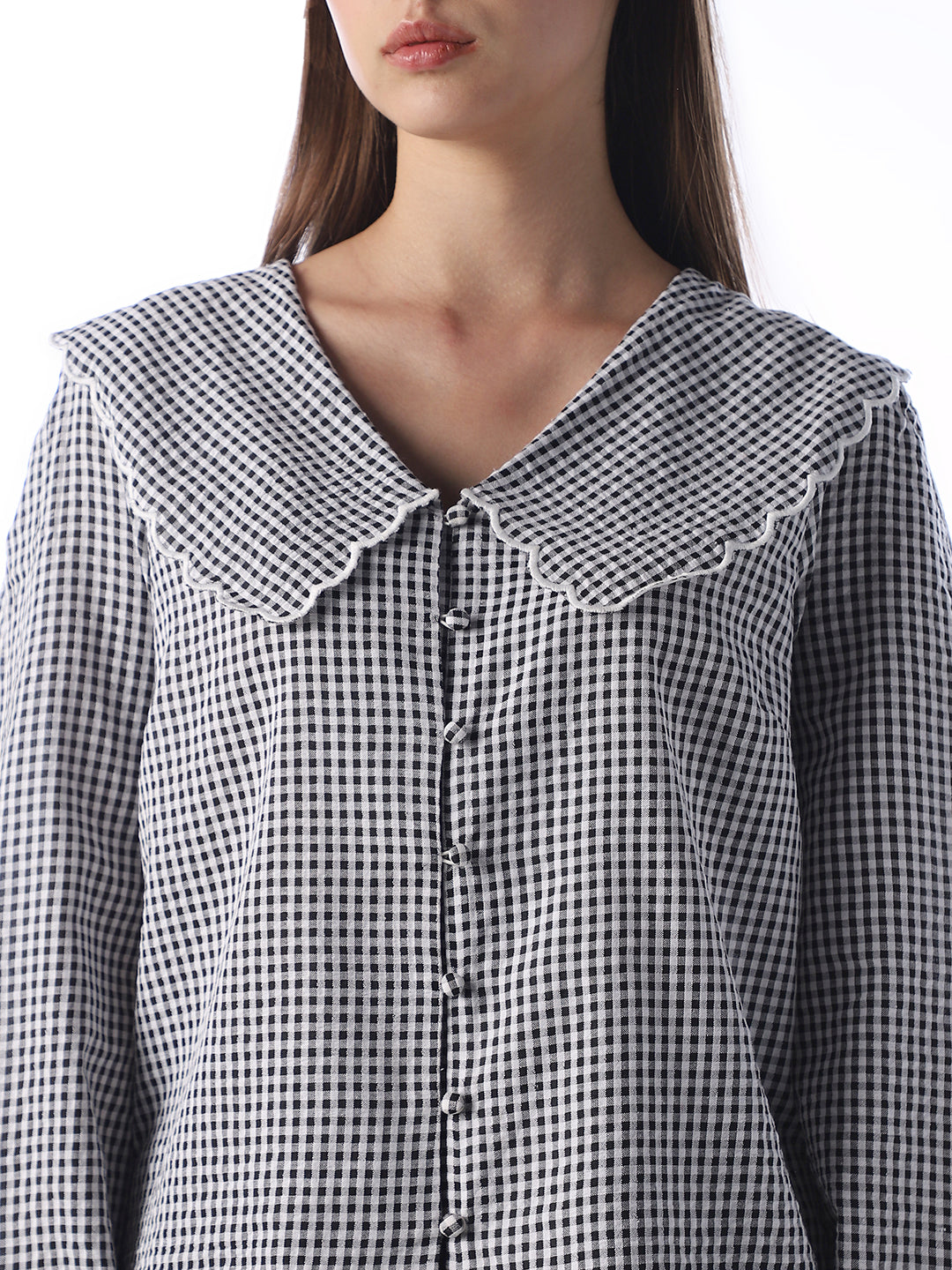 Gingham Printed Top
