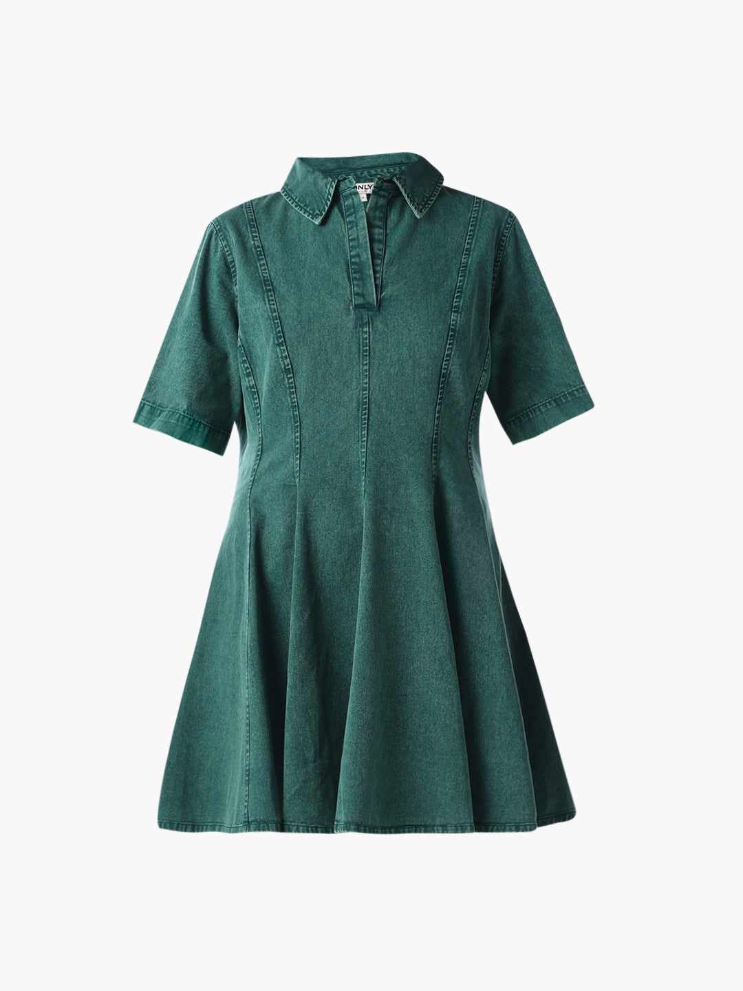Dark Green Cotton Denim Dress