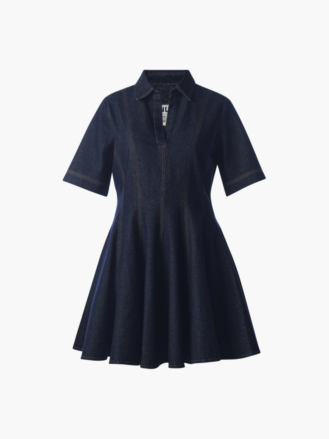 Flared Cotton Denim Dress