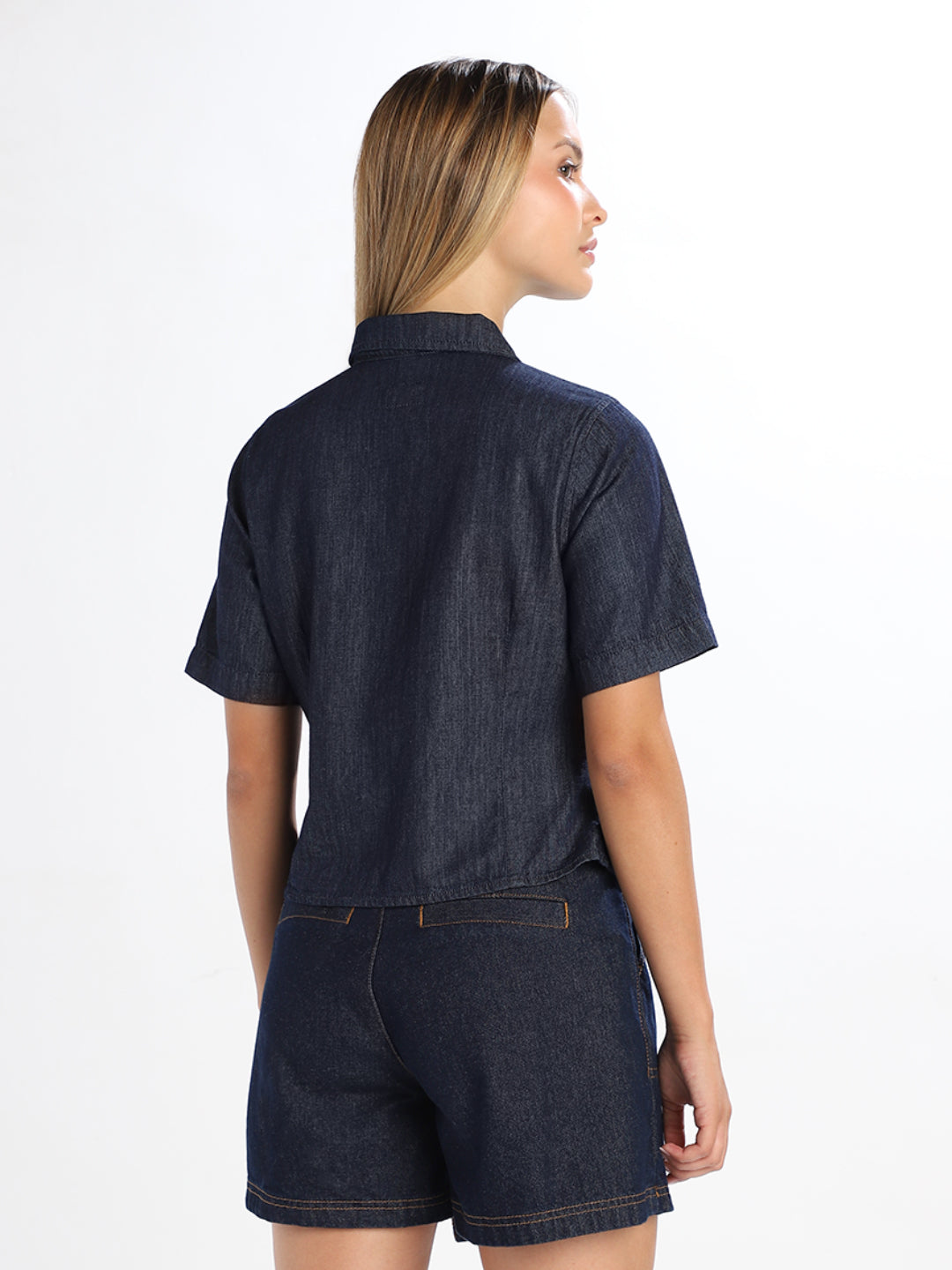Cropped Denim Shirt
