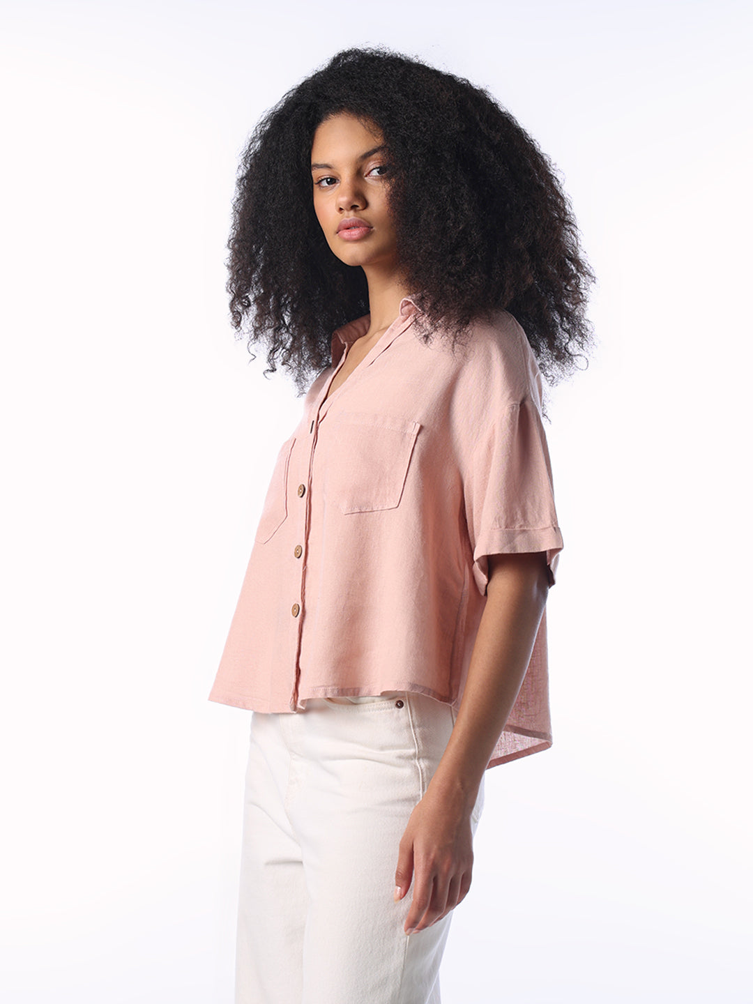 Linen Blend Oversized Shirt