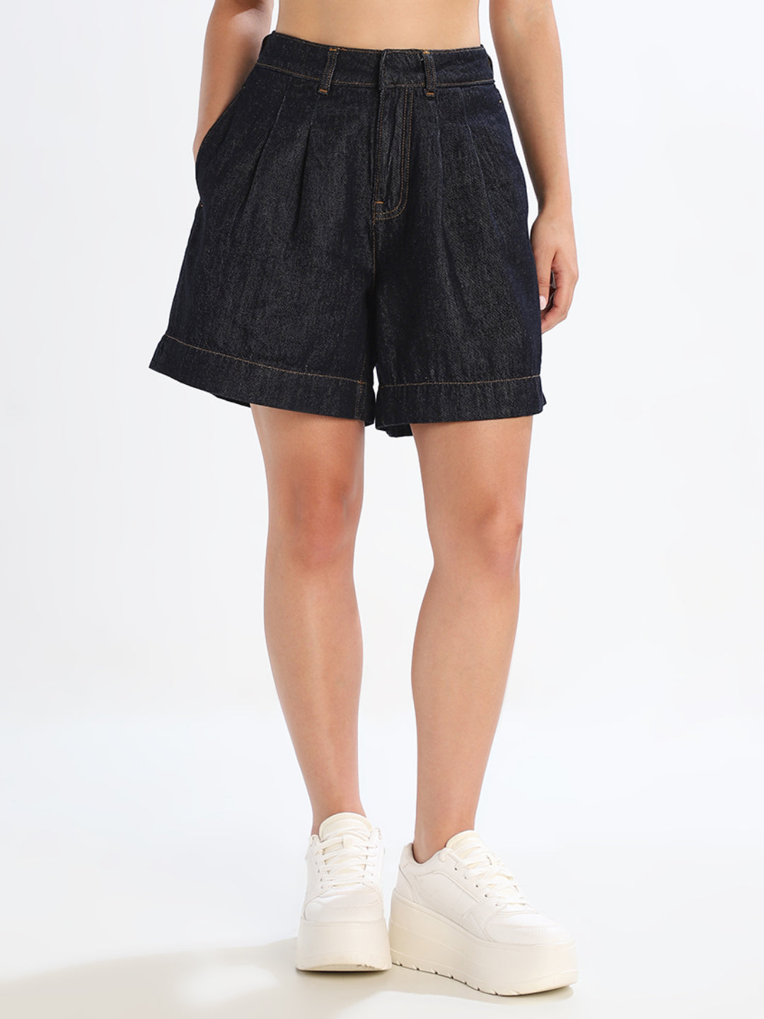 Dark Blue Denim Shorts
