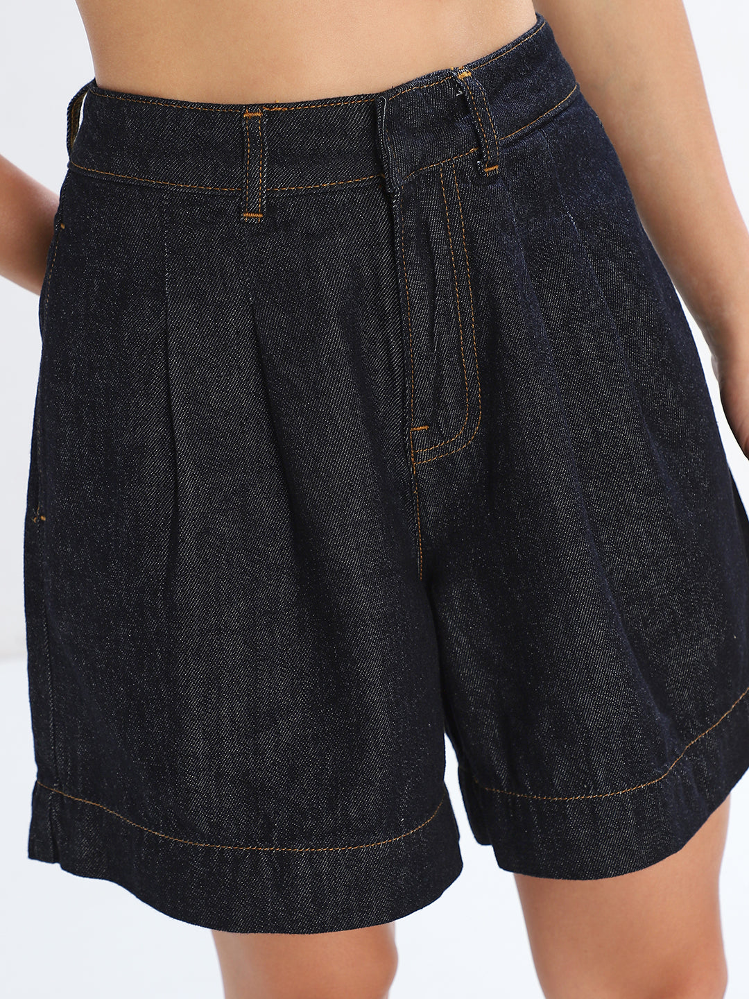Dark Blue Denim Shorts