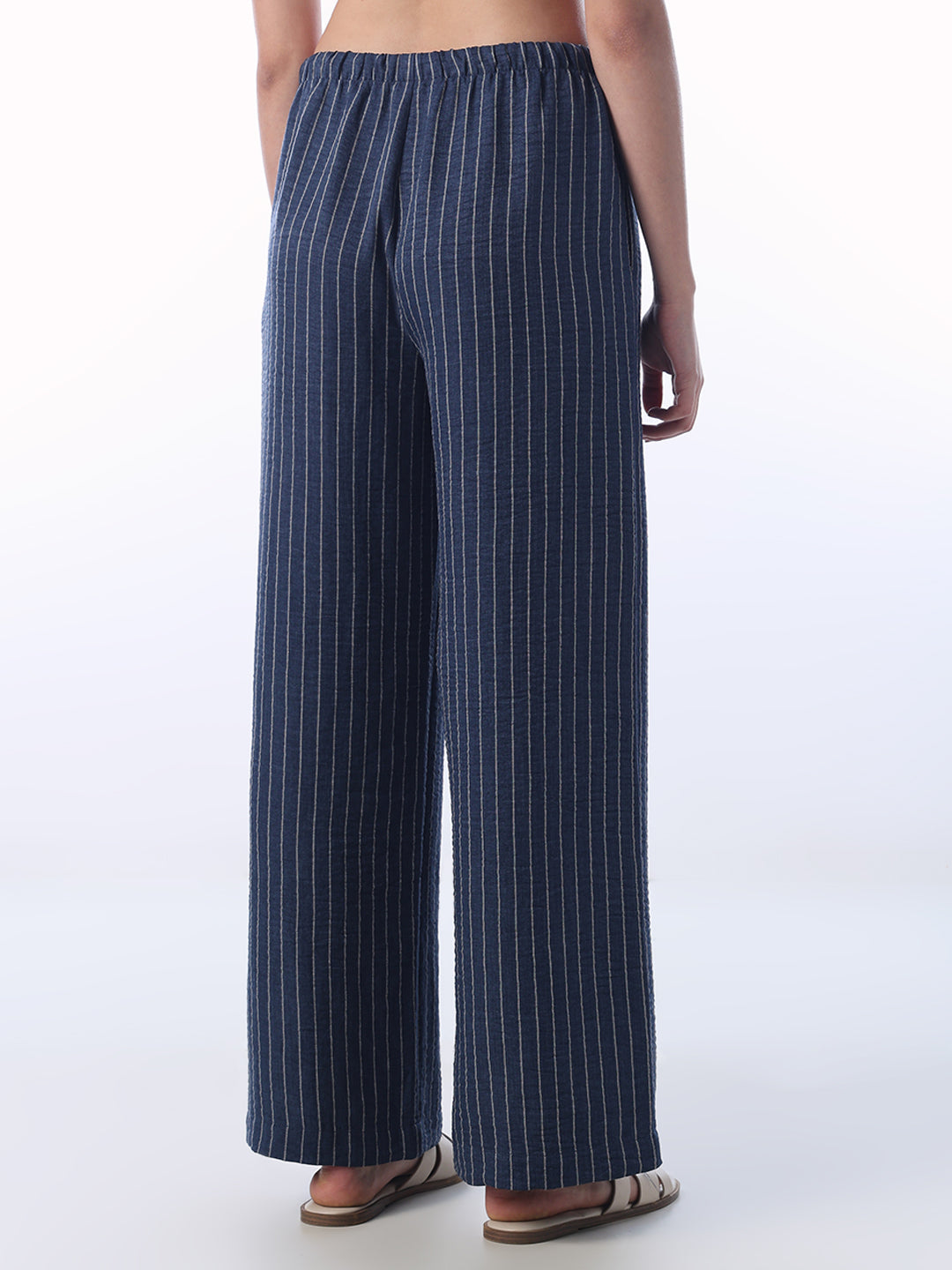Striped Elasticated Wide Leg Pants