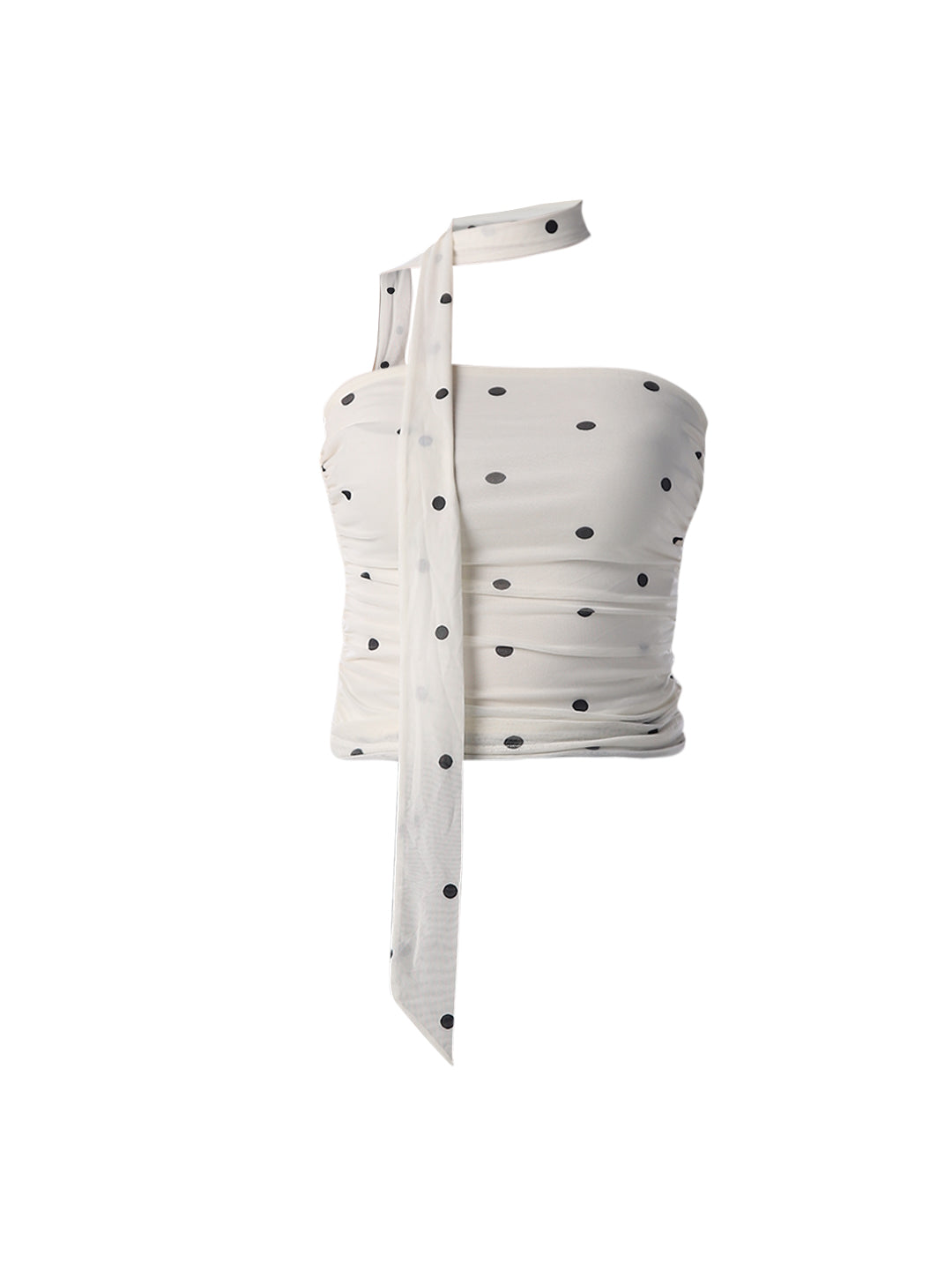 Polka Dot Mesh Tube Top
