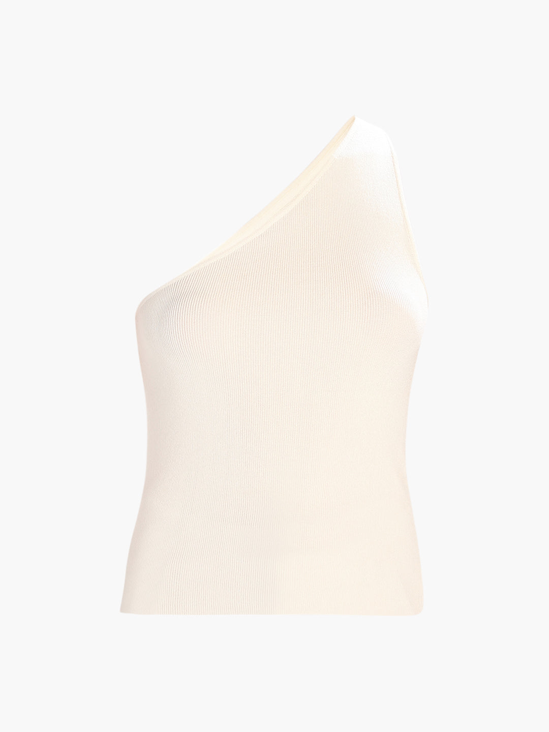 White One Shoulder Ribbed Top