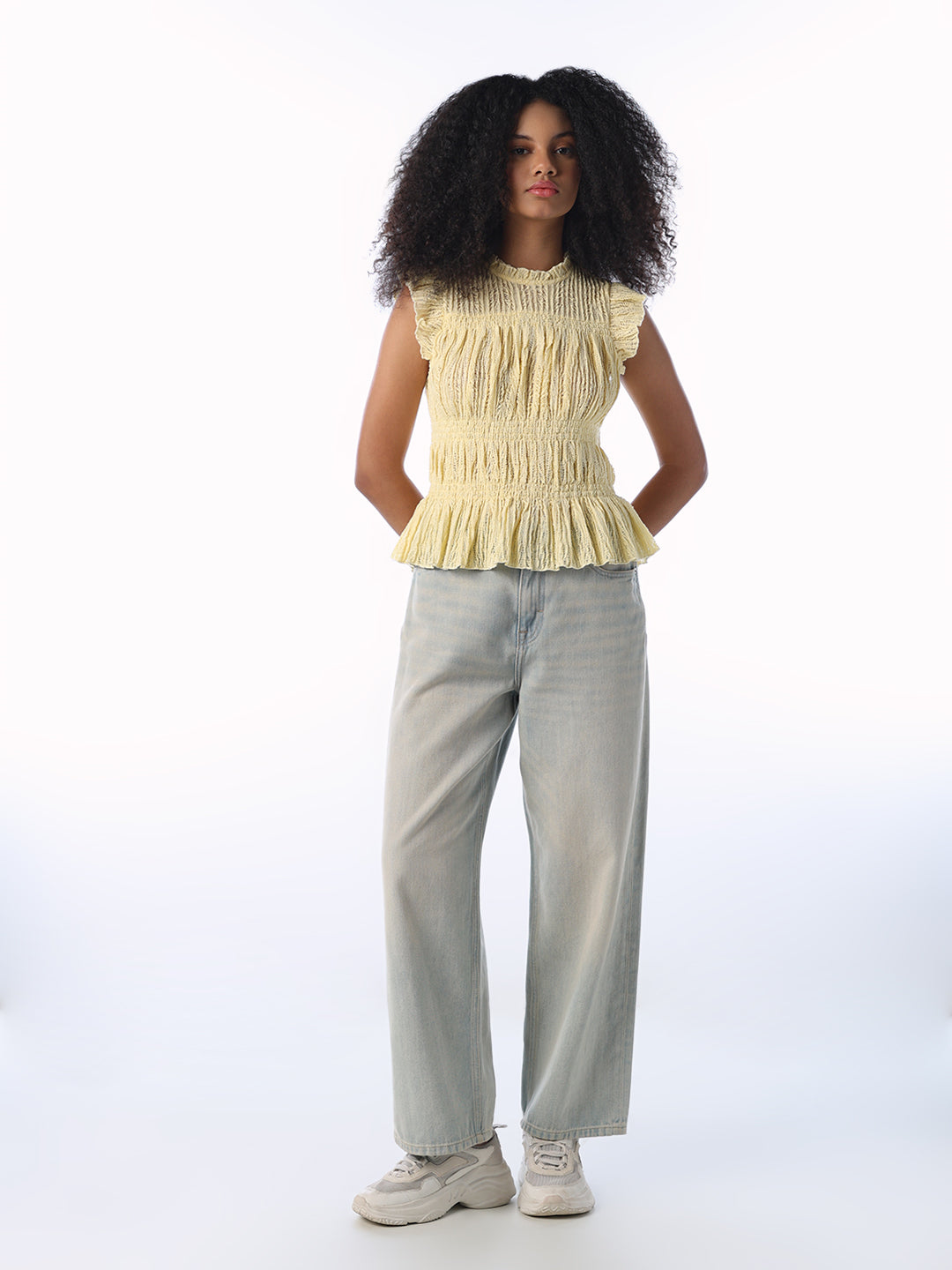 Yellow Gathered Top