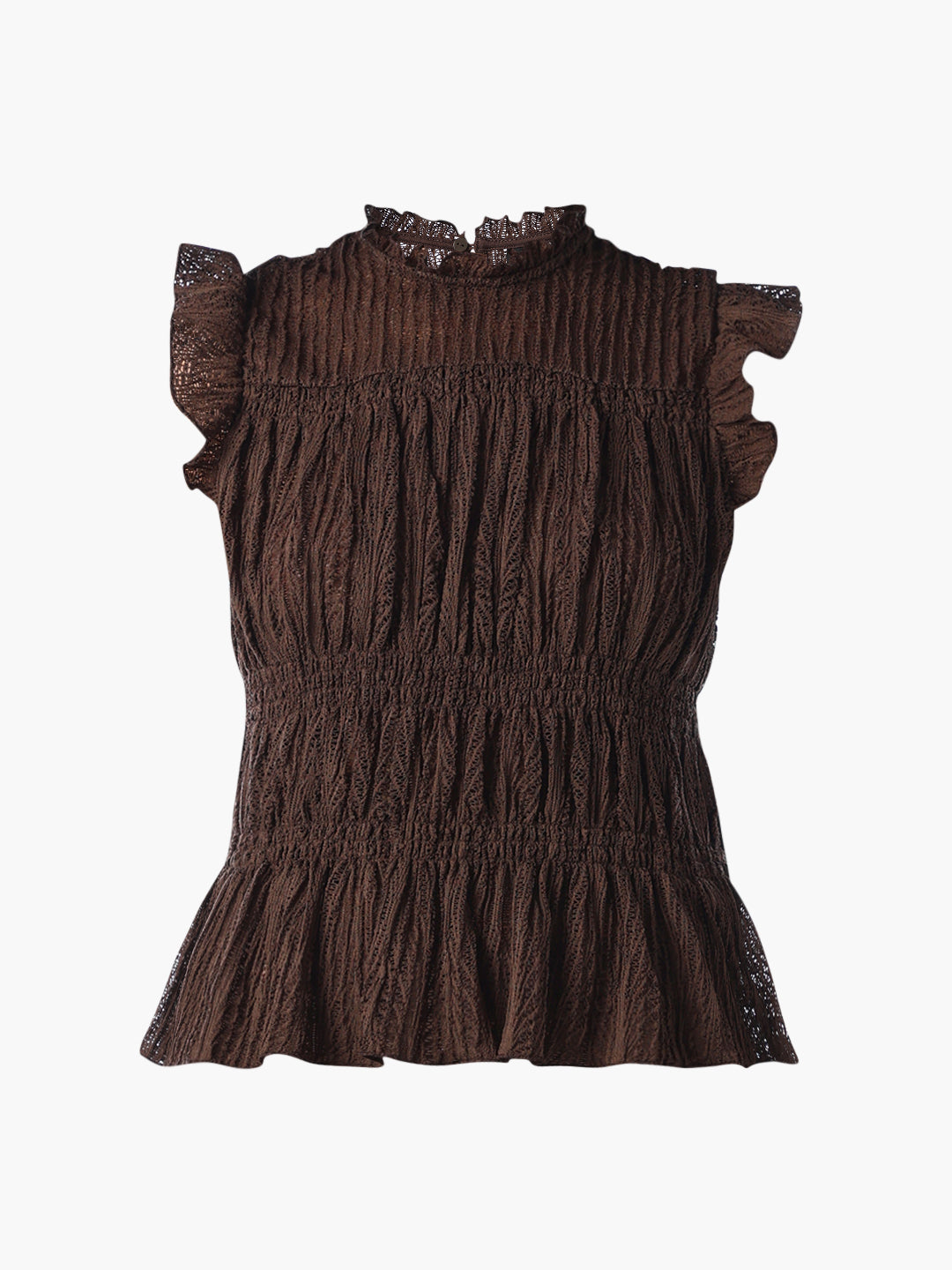 Dark Brown Gathered Top