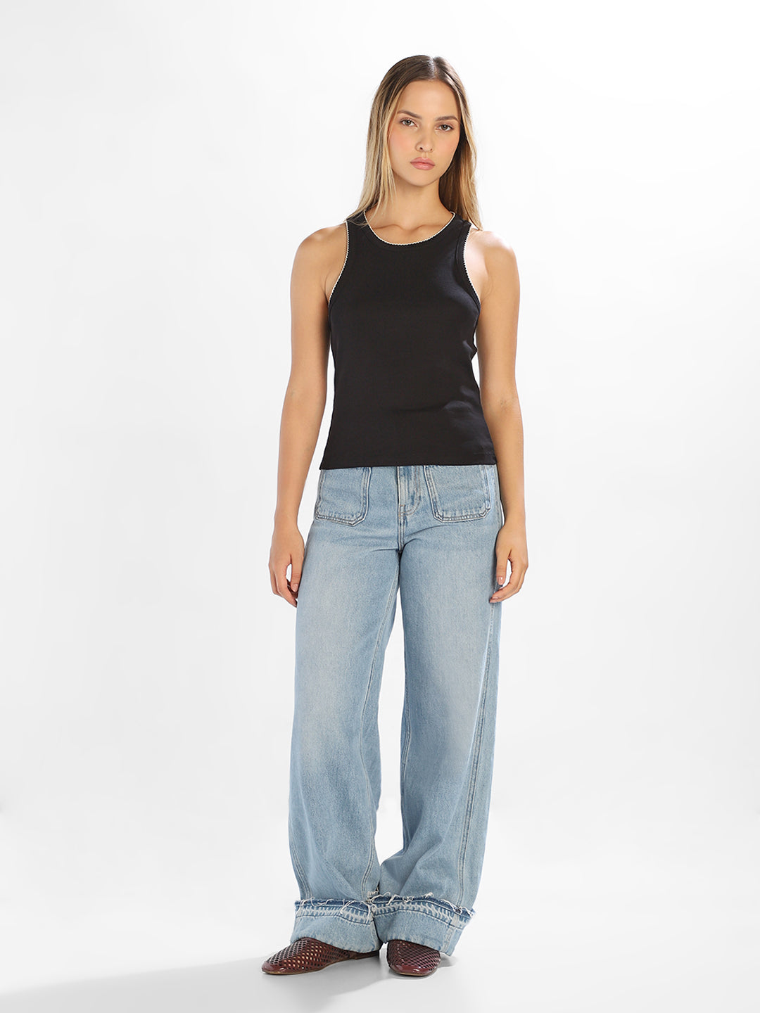 Black Sleeveless Tank Top