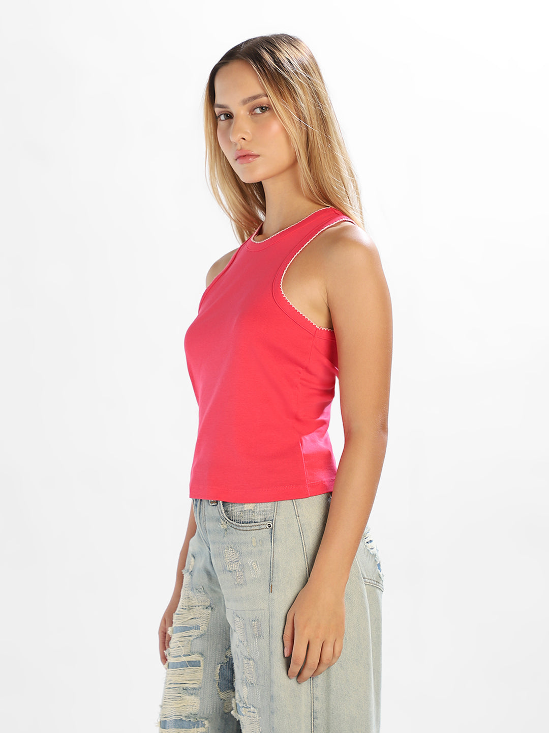 Pink Sleeveless Tank Top