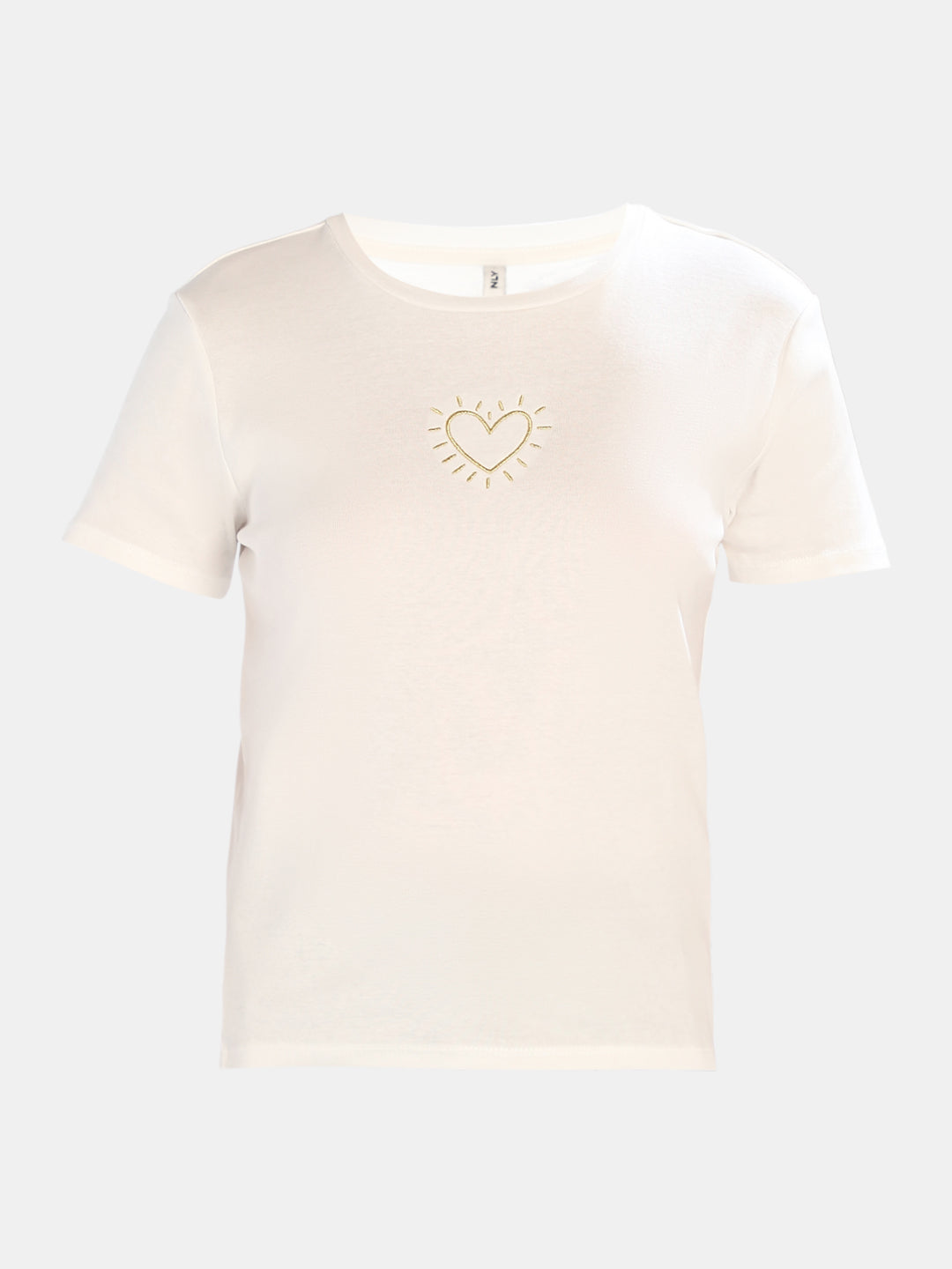 White Embroidered O-Neck T-shirt