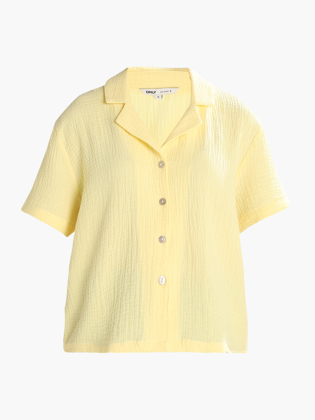 Yellow Jacquard Loose Fit Shirt