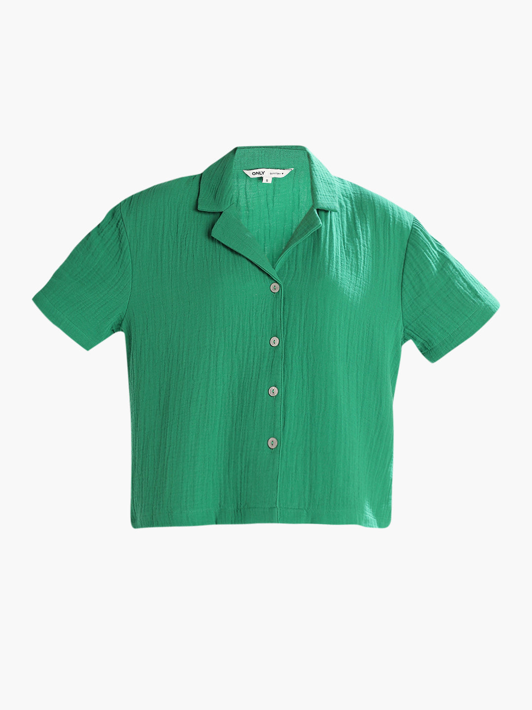 Green Jacquard Loose Fit Shirt