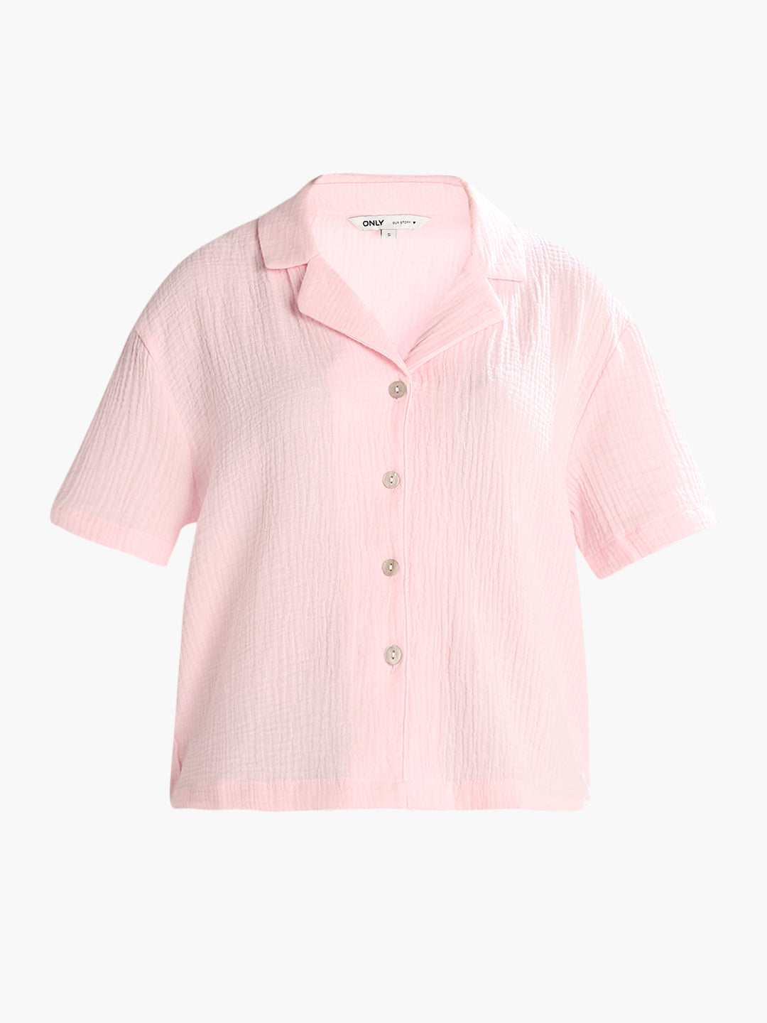 Light Pink Jacquard Loose Fit Shirt