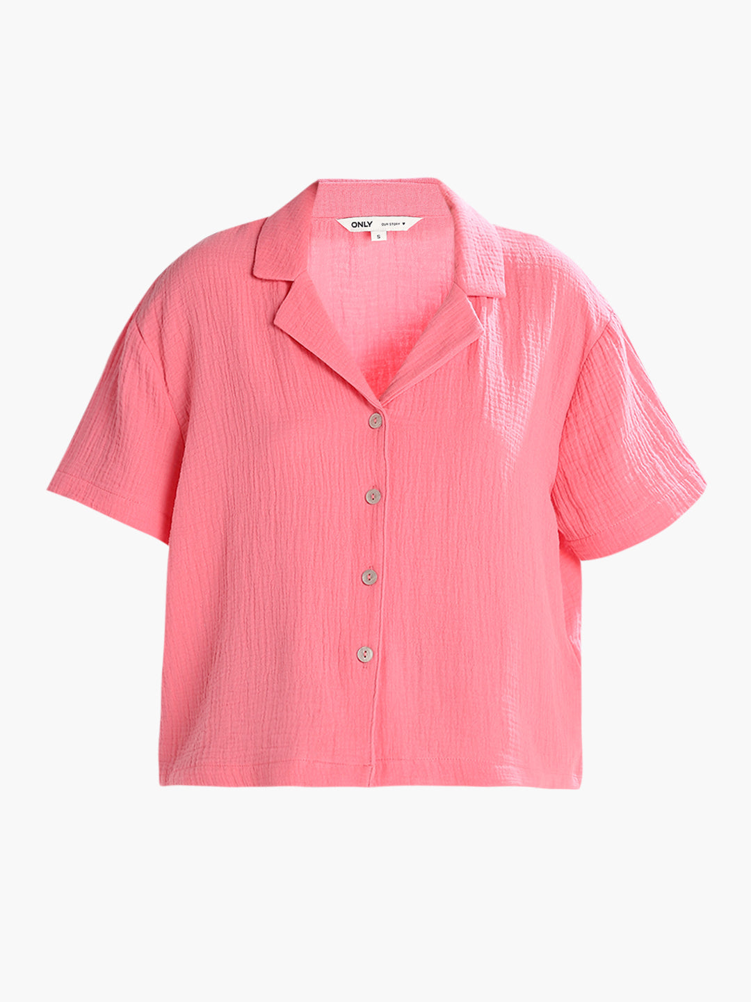 Pink Jacquard Loose Fit Shirt